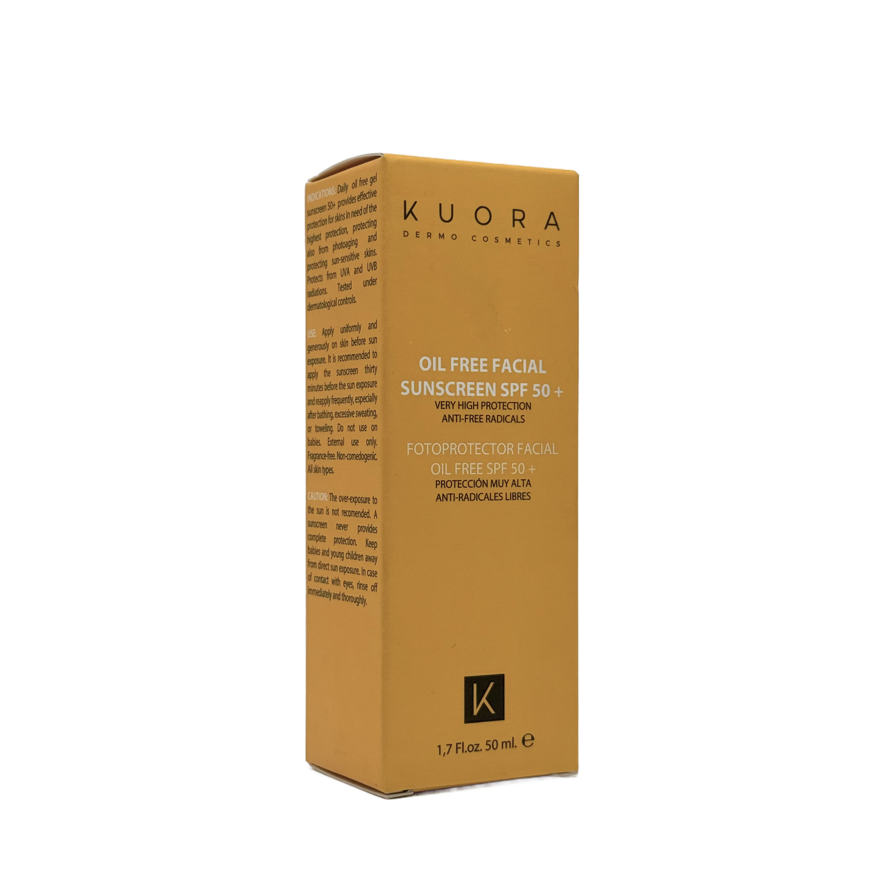 Kuora Oil Free Facial Sunscreen SPF 50+ 50ml - كيورا واقي شمس للوجه خالي من الزيوت SPF 50+ 50 مل