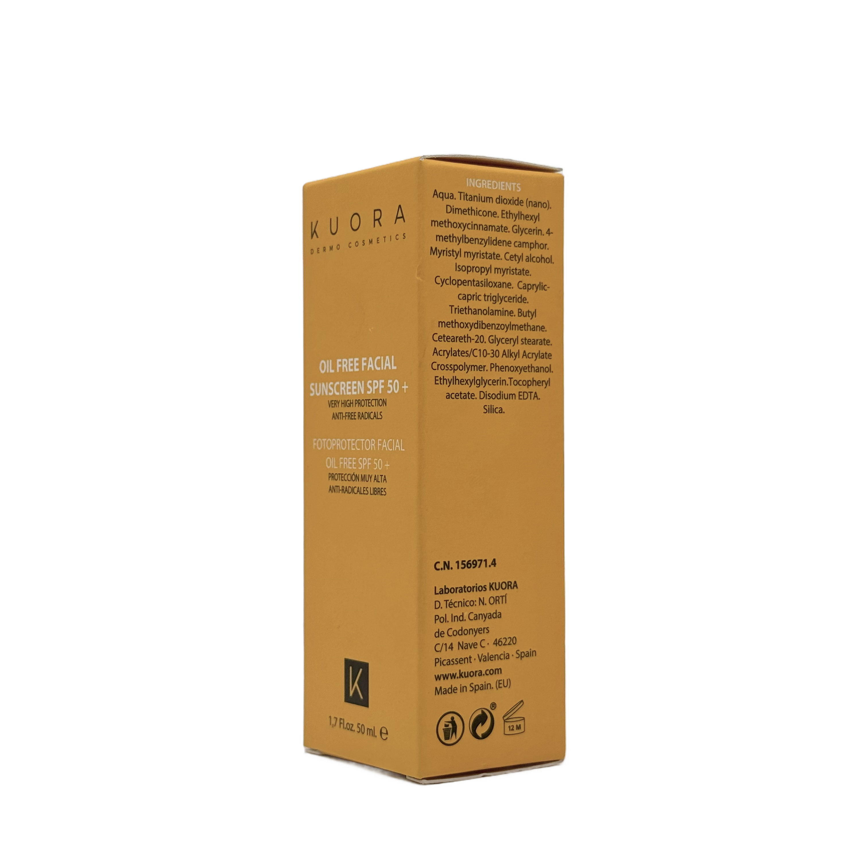 Kuora Oil Free Facial Sunscreen SPF 50+ 50ml - كيورا واقي شمس للوجه خالي من الزيوت SPF 50+ 50 مل