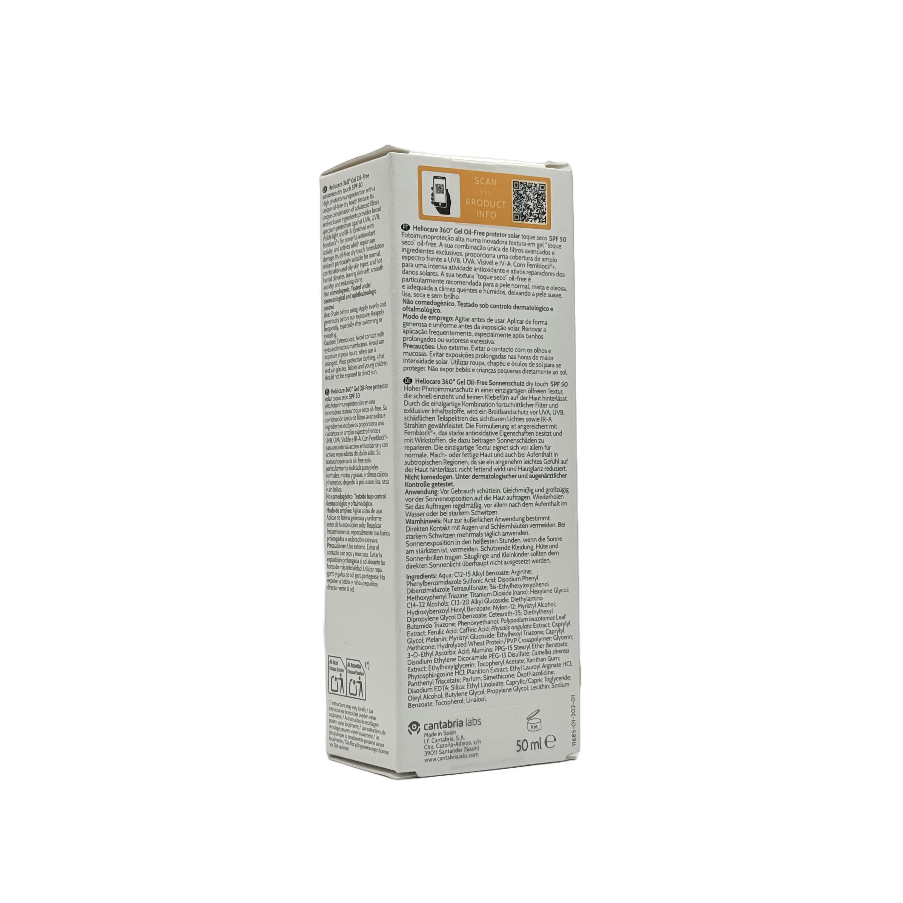Cantabria Labs Heliocare 360º Gel Oil-Free SPF 50 50ml - كانتابريا لابز هيليوكير 360 جل خالي من الزيوت SPF 50 50 مل