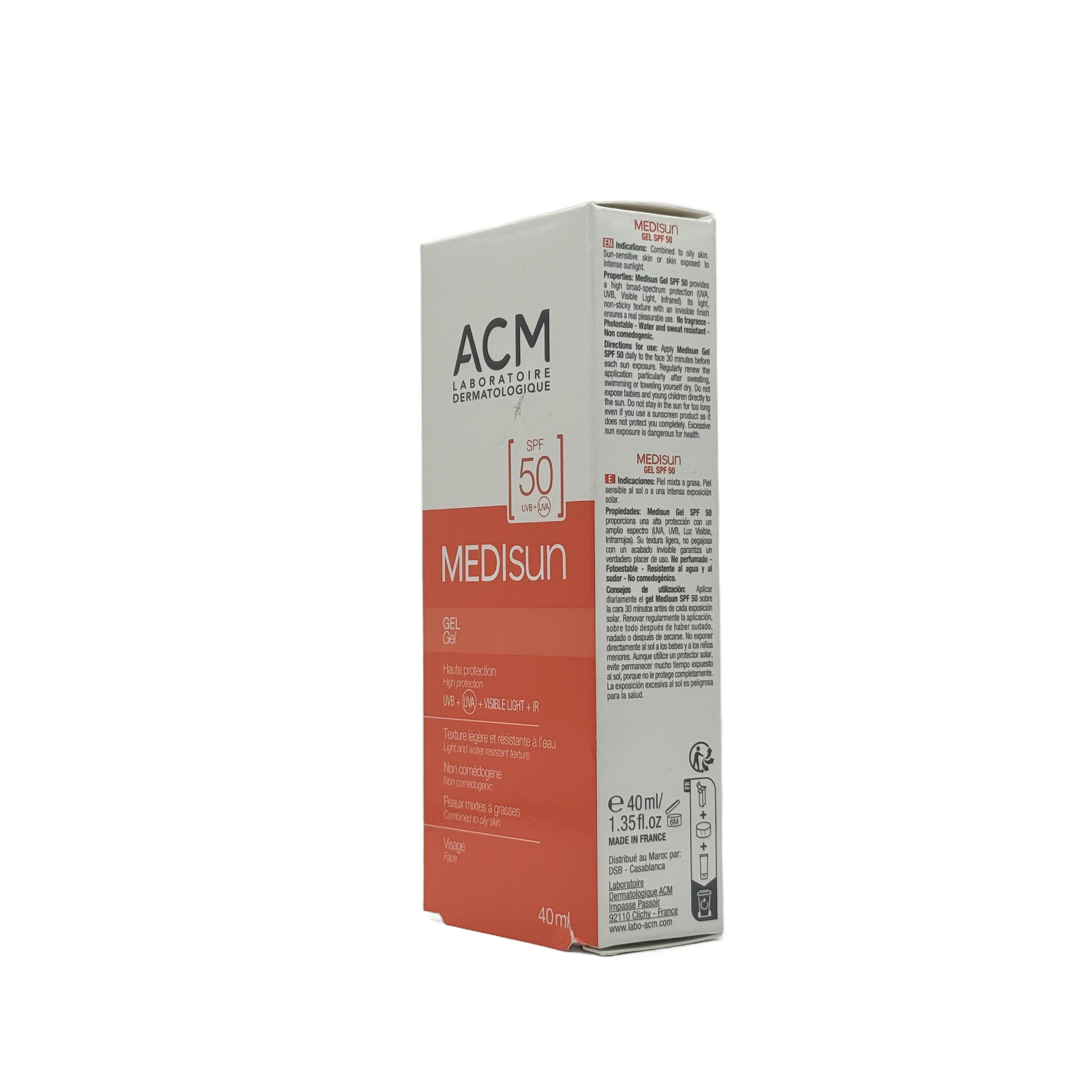 ACM Medisun Invisible Gel SPF 50 40ml - اي سي ام ميديسن جل واقي شمس غير مرئي SPF 50 40 مل