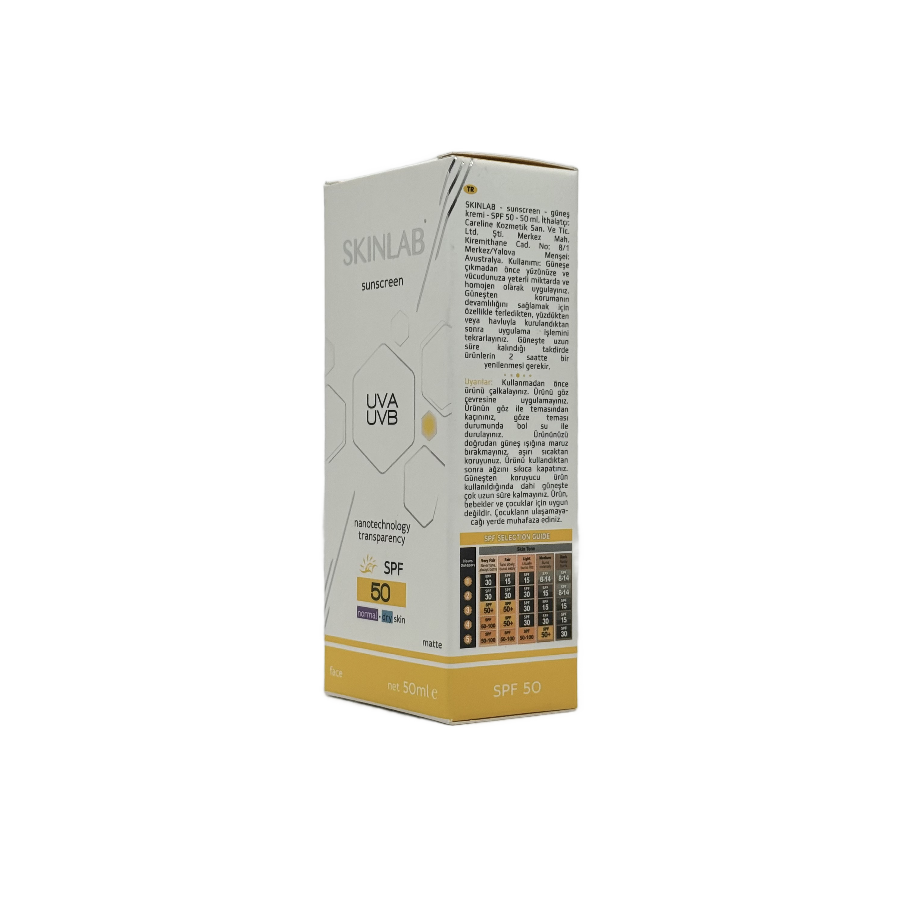 SKINLAB Sunscreen SPF 50 For Dry/Normal Skin 50ml - سكين لاب واقي شمس SPF 50 للبشرة العادية والجافة 50 مل