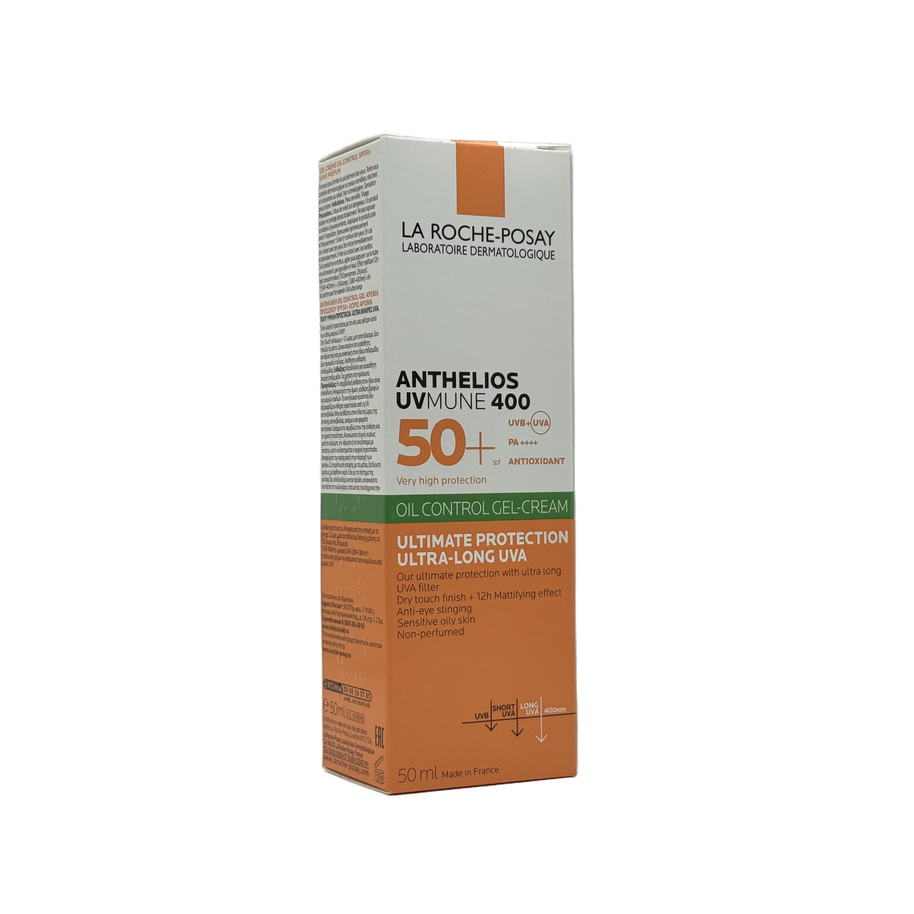 La Roche-Posay Anthelios UVMUNE 400 Oil Control Gel-Cream SPF 50+ 50ml - لاروش بوزيه أنثيليوس يوفي ميون 400 جل كريم للتحكم بالزيوت SPF 50+ 50 مل
