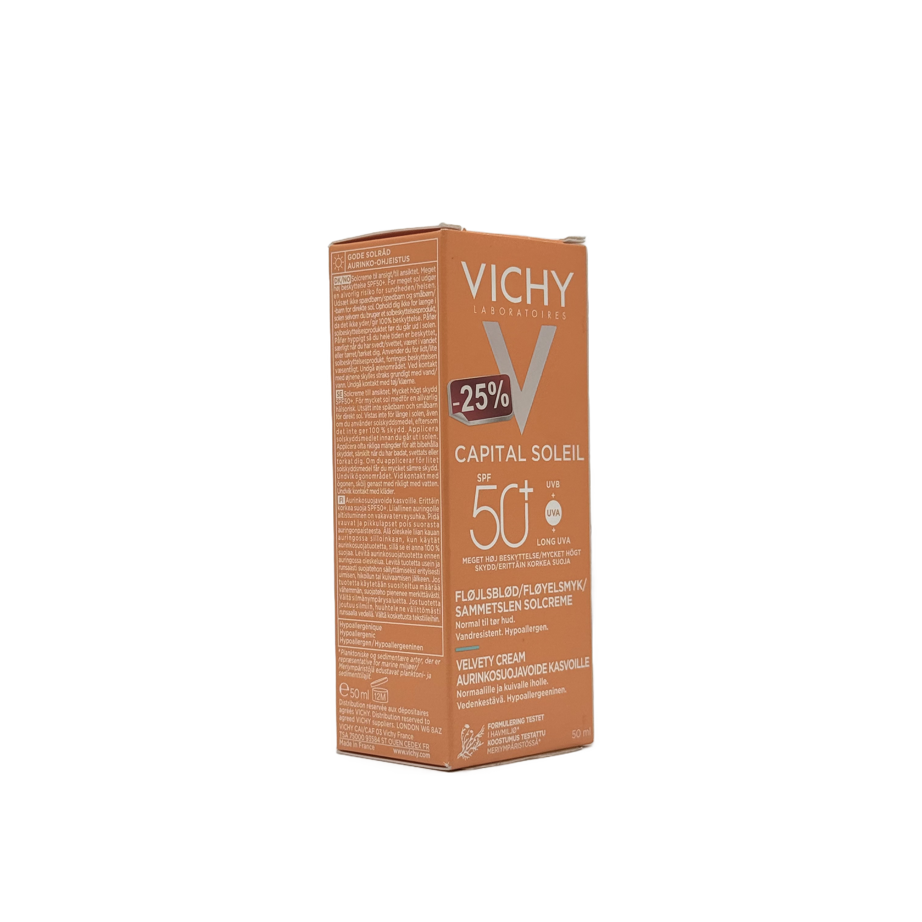 Vichy Capital Soleil Velvety Protective Cream 50ml - فيشي كابيتال سولاي فيلفيتي بروتكتيف كريم 50 مل