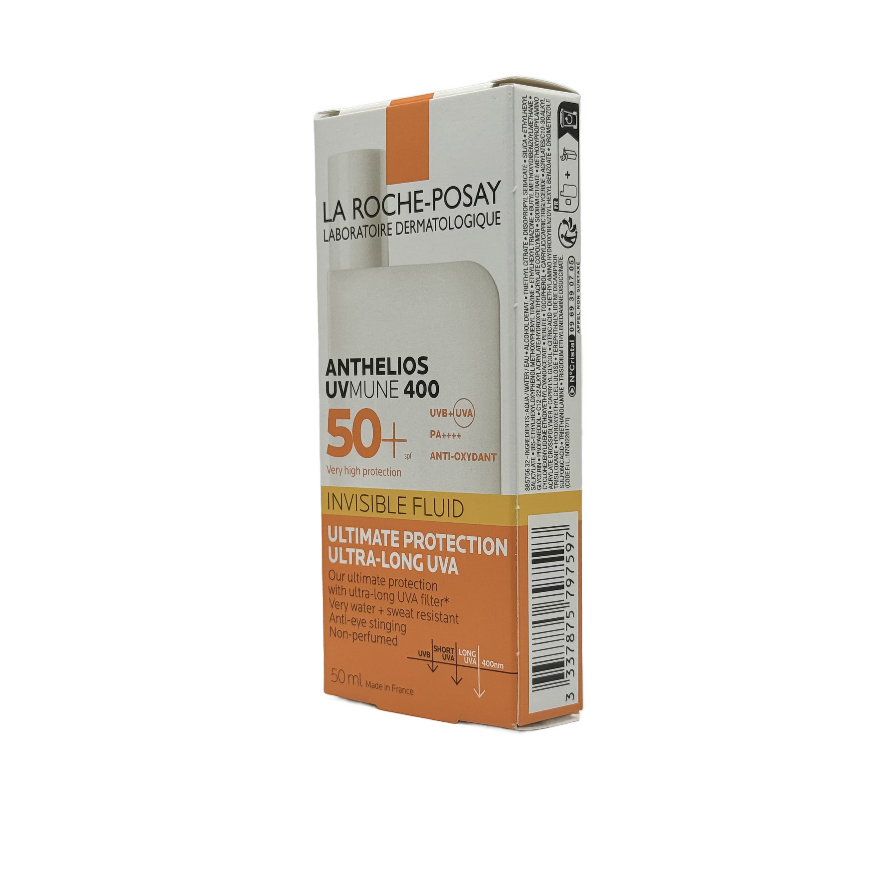 La Roche Posay Anthelios UVMUNE 400 Invisible Fluid SPF50+ 50ML - لاروش بوزيه أنثيليوس يوفي ميون 400 فلويد غير مرئي SPF50+ 50 مل