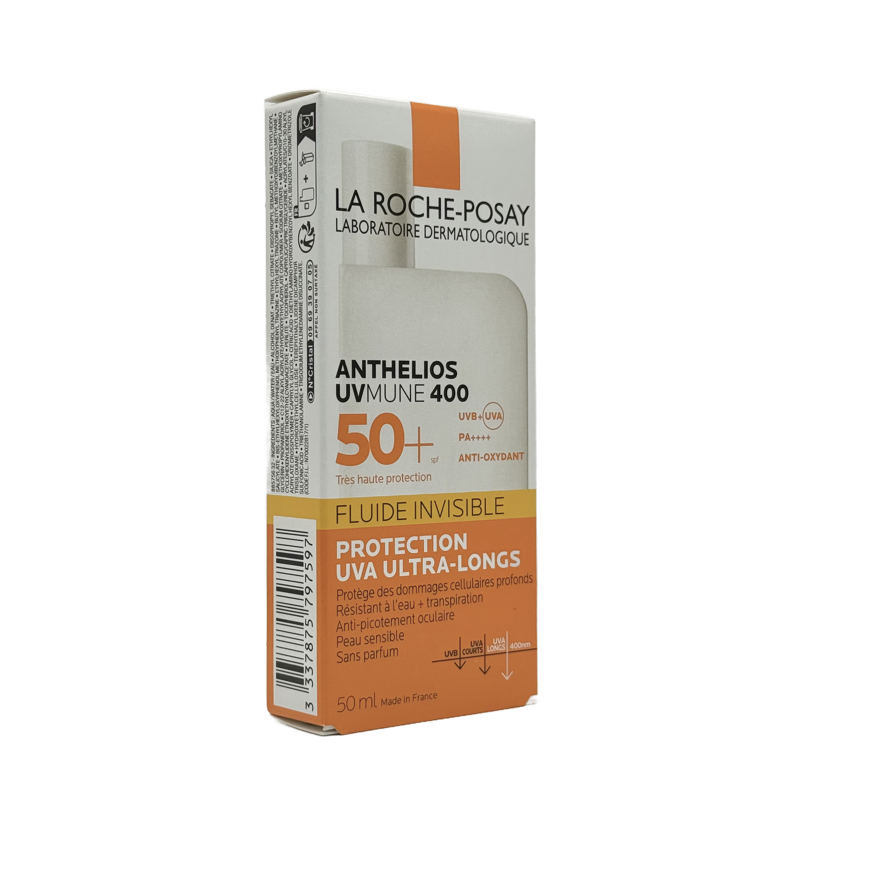 La Roche Posay Anthelios UVMUNE 400 Invisible Fluid SPF50+ 50ML - لاروش بوزيه أنثيليوس يوفي ميون 400 فلويد غير مرئي SPF50+ 50 مل