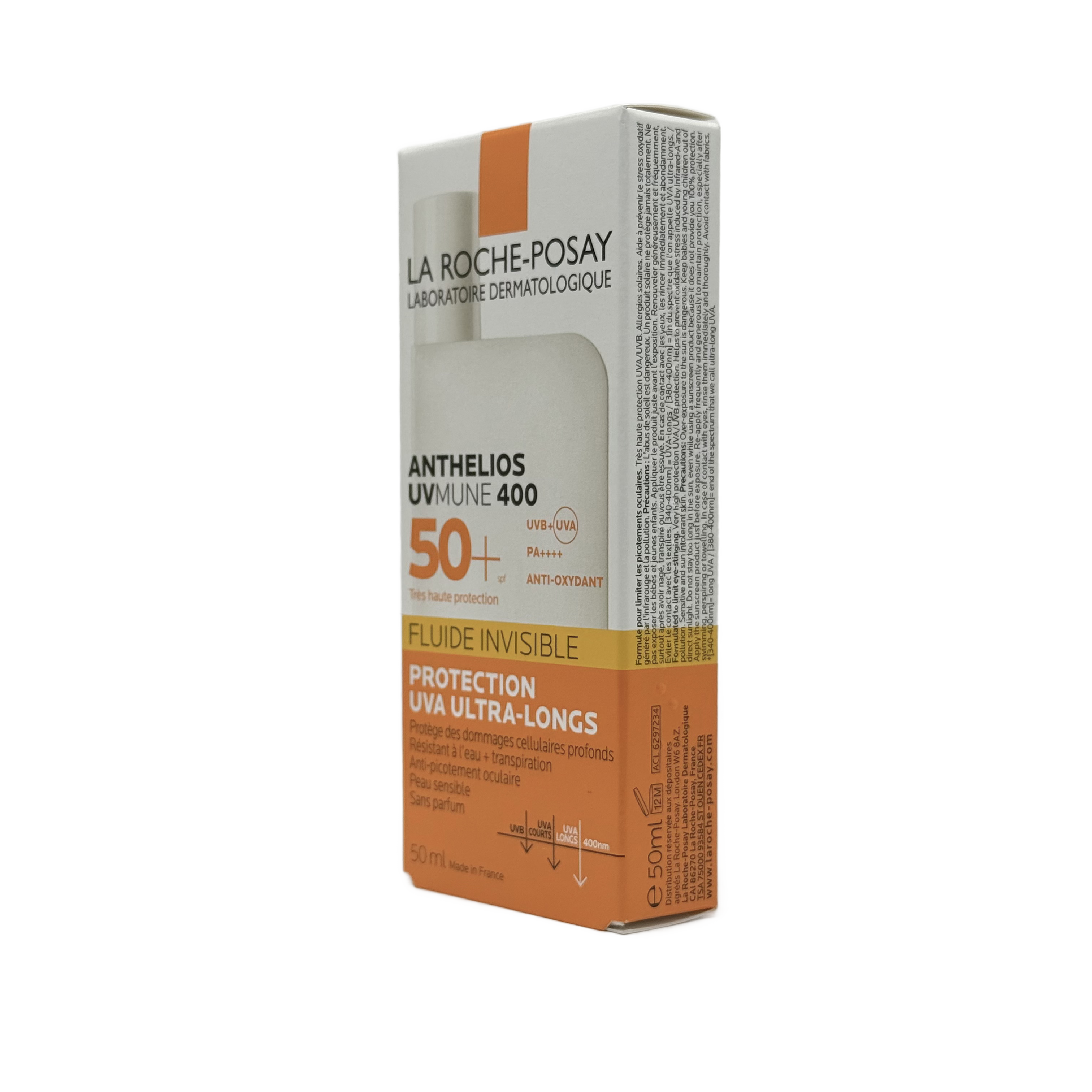La Roche Posay Anthelios UVMUNE 400 Invisible Fluid SPF50+ 50ML - لاروش بوزيه أنثيليوس يوفي ميون 400 فلويد غير مرئي SPF50+ 50 مل