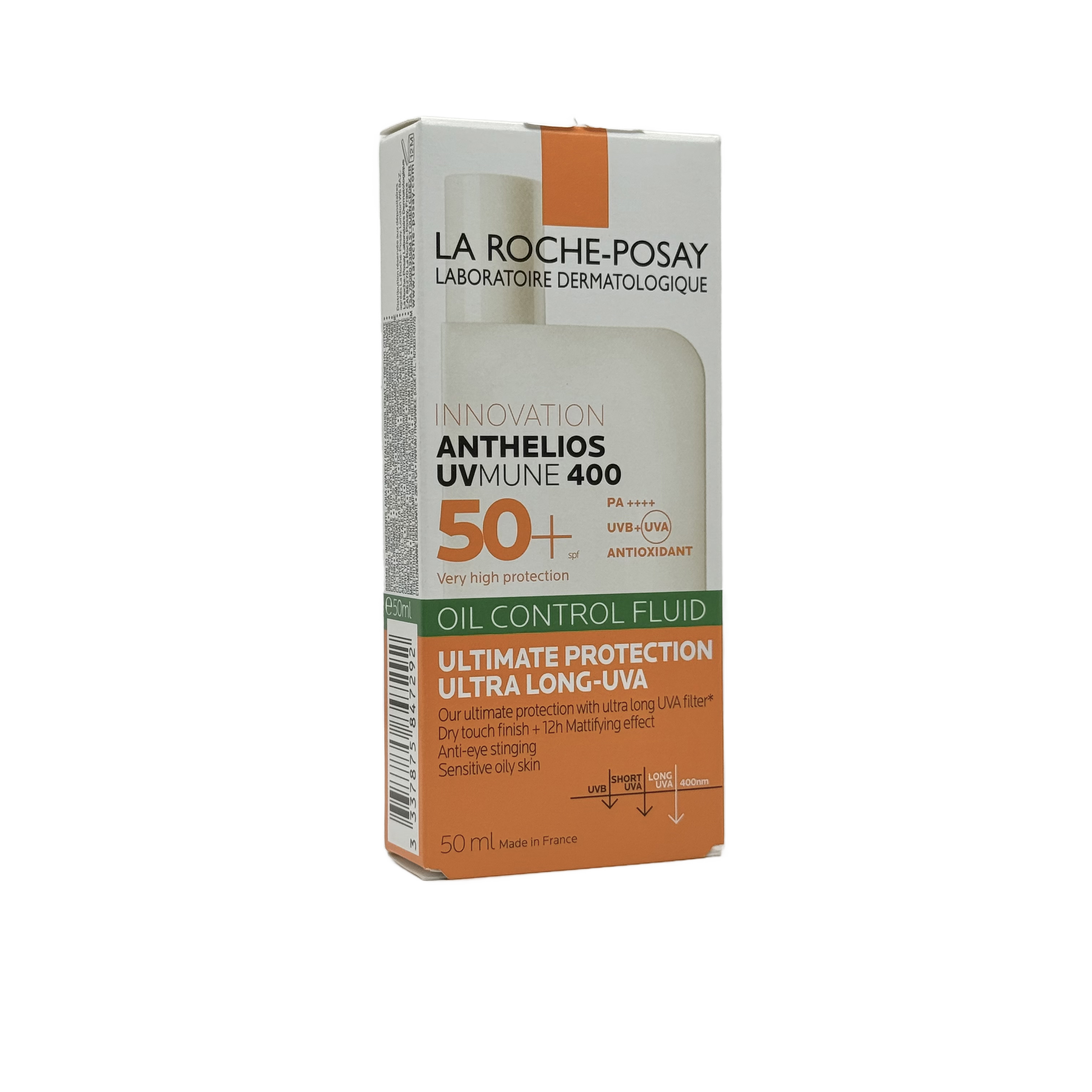 La Roche Posay Anthelios UVMUNE 400 Oil Control Fluid SPF50+ 50ml - لاروش بوزيه أنثيليوس يوفي ميون 400 أويل كنترول فلويد SPF50+ 50 مل