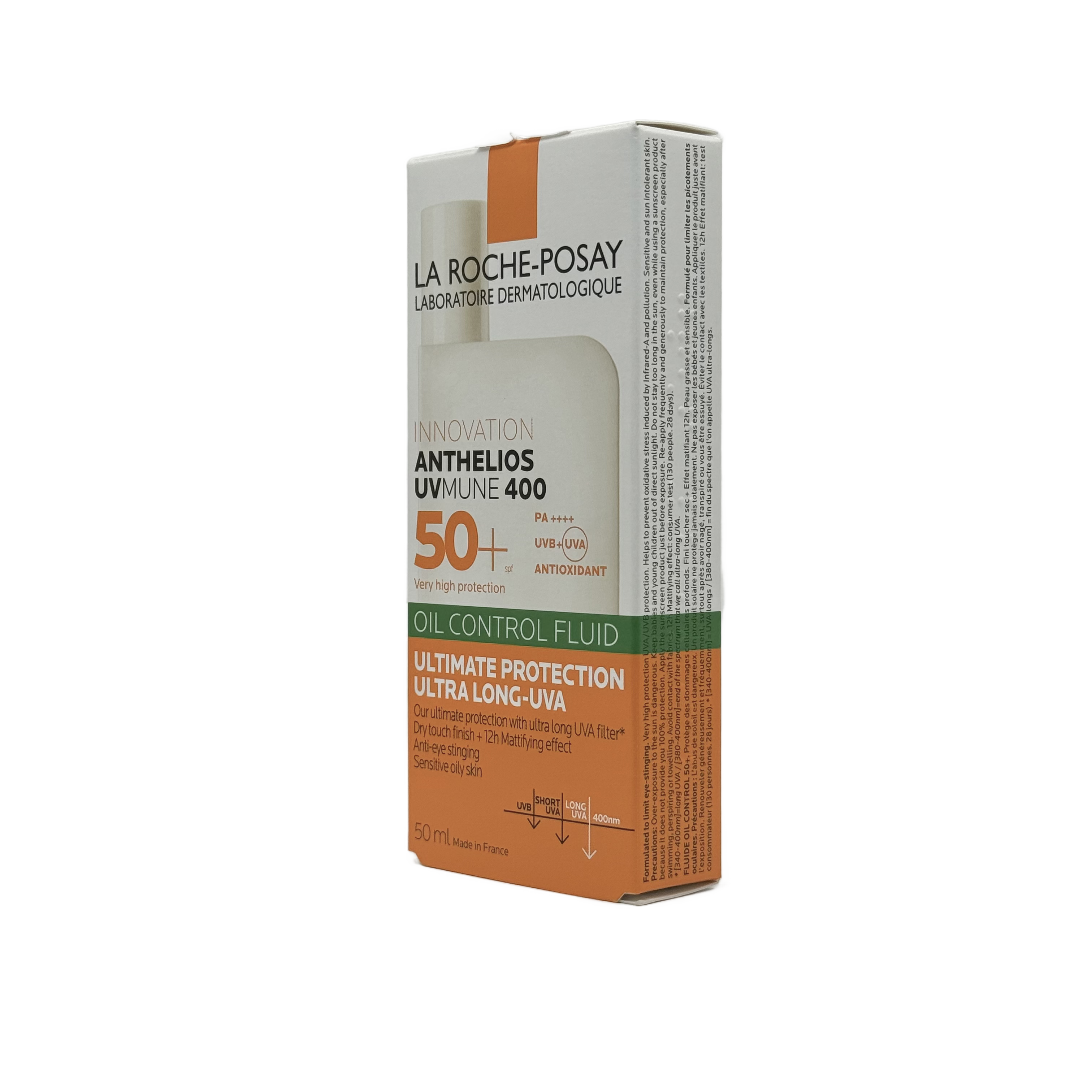 La Roche Posay Anthelios UVMUNE 400 Oil Control Fluid SPF50+ 50ml - لاروش بوزيه أنثيليوس يوفي ميون 400 أويل كنترول فلويد SPF50+ 50 مل