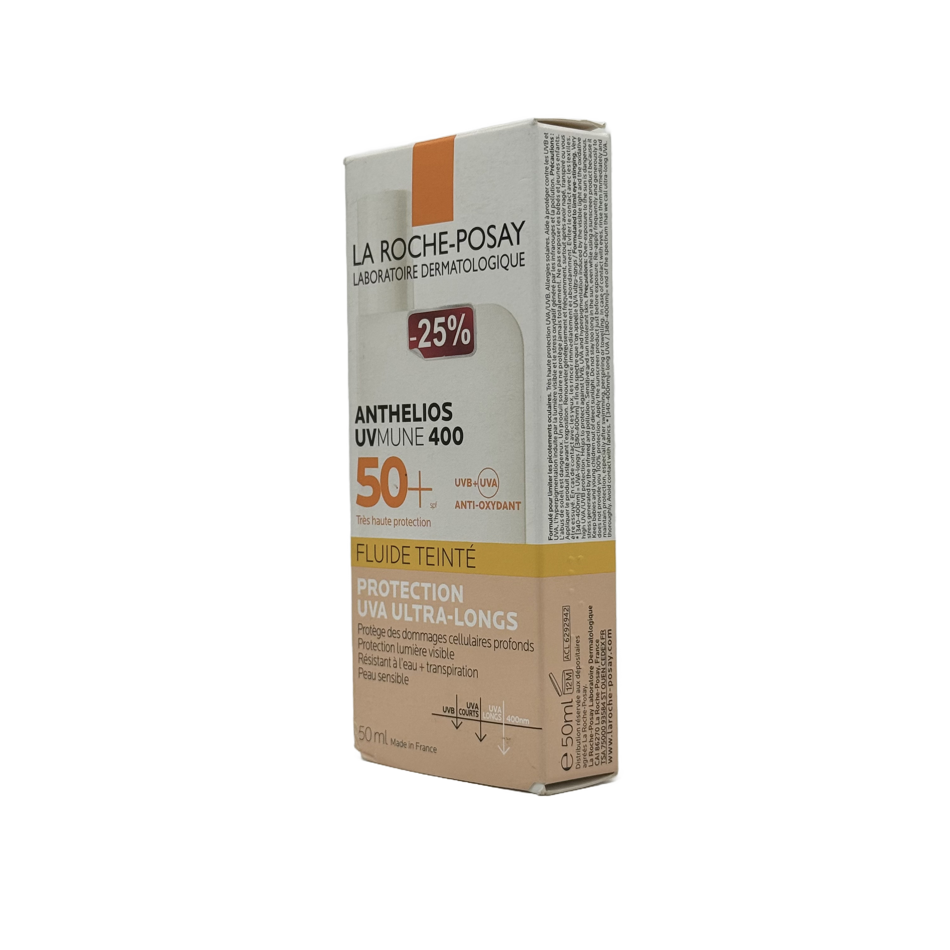La Roche Posay Anthelios UVMUNE 400 Invisible Tinted Fluid SPF50+ 50ML - لاروش بوزيه أنثيليوس يوفي ميون 400 فلويد ملون غير مرئي SPF50+ 50 مل