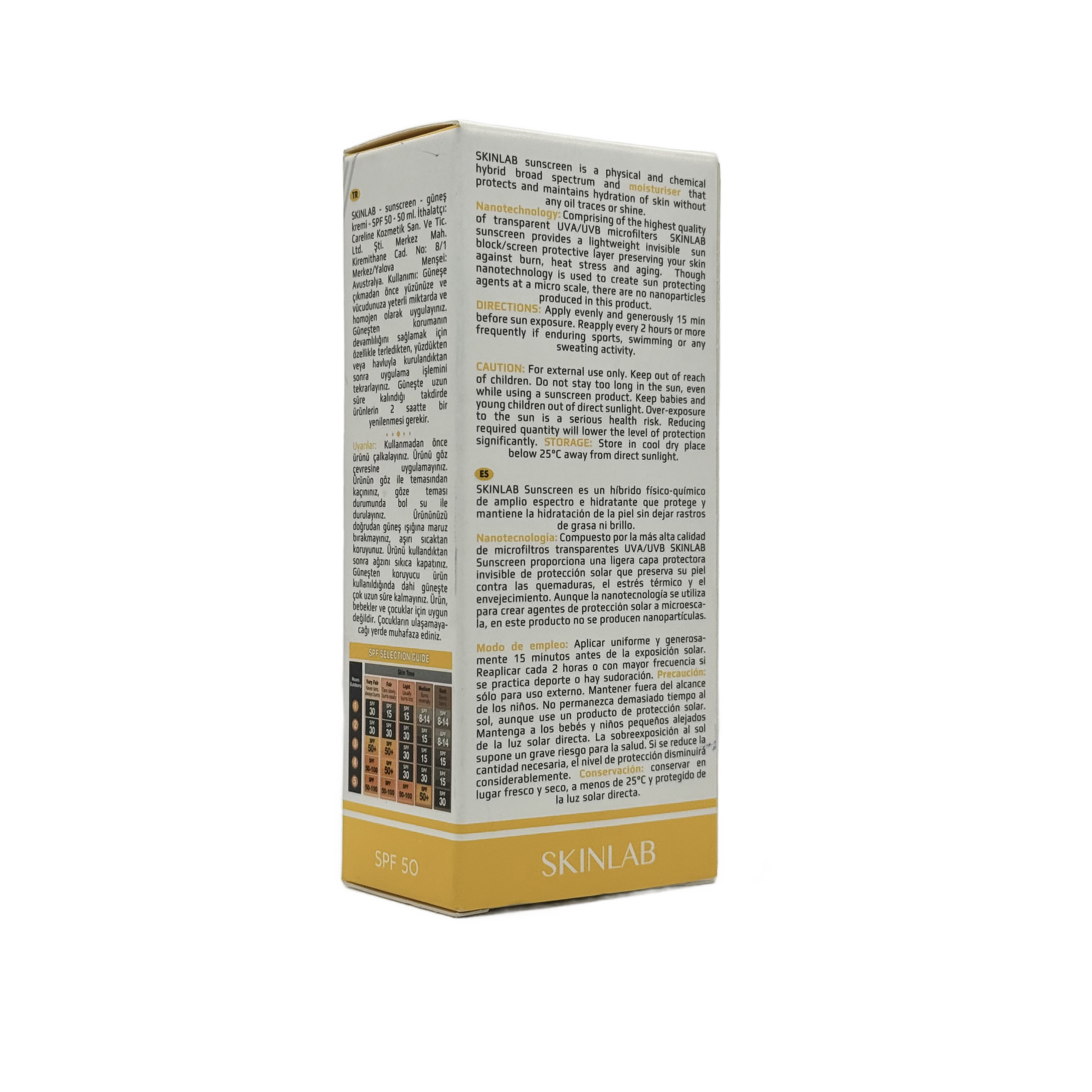 SKINLAB Transparent Nanotechnology Sunscreen SPF 50 50ml - سكينلاب واقي شمس شفاف بتقنية النانو SPF 50 50 مل