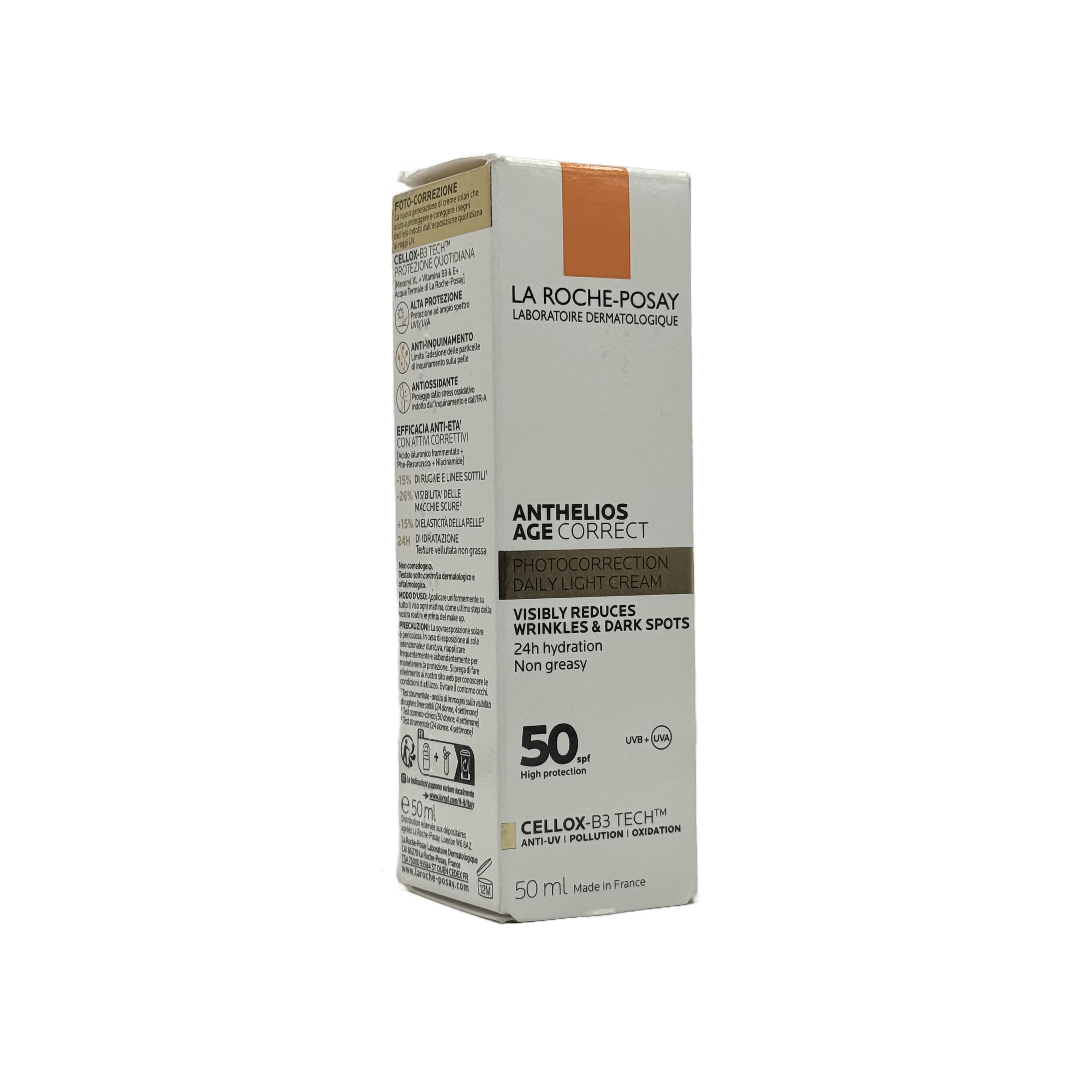 La Roche Posay Anthelios Age Correct Daily Light Cream SPF50 50ml - لاروش بوزيه أنثيليوس ايج كوركت ديلي لايت كريم SPF50 50 مل