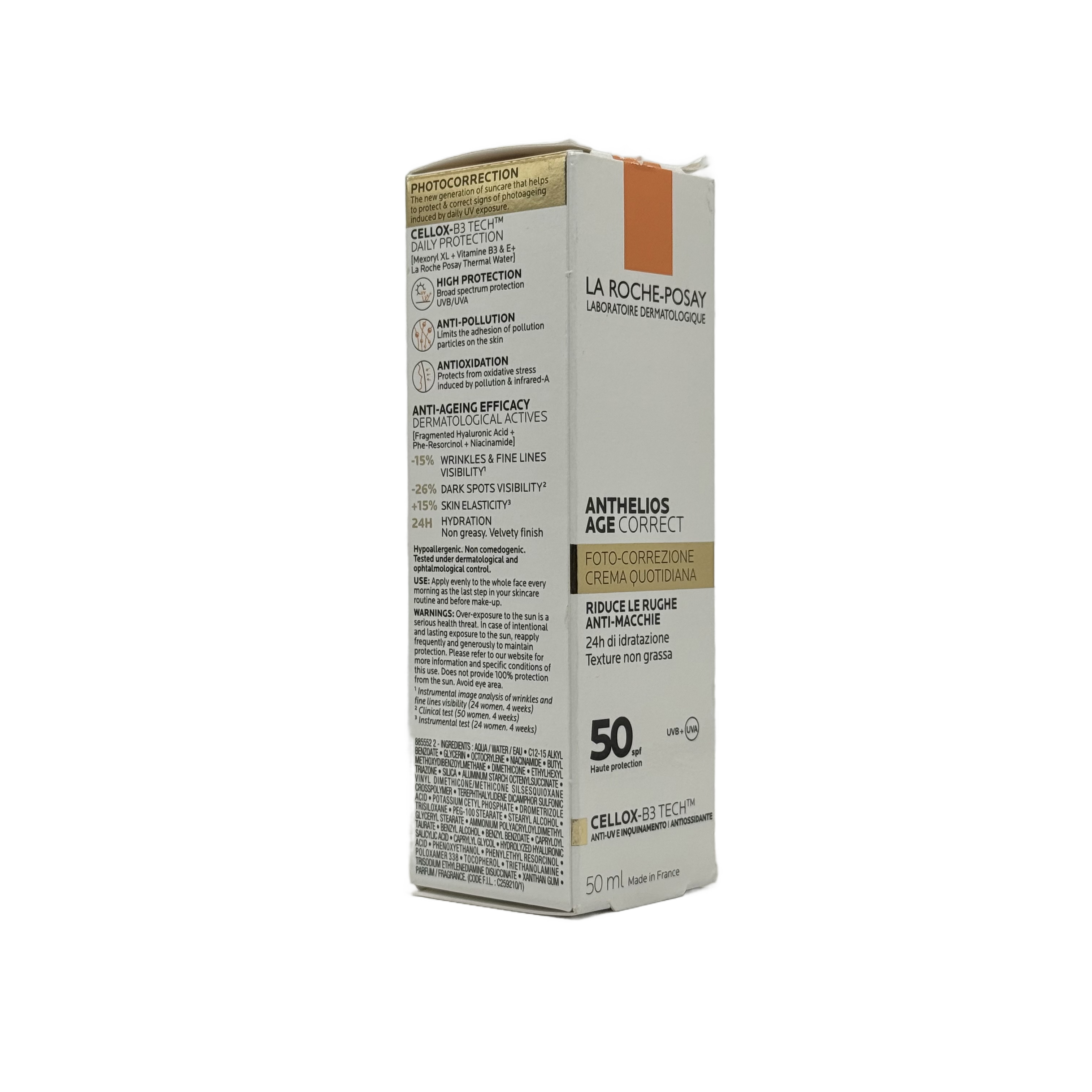 La Roche Posay Anthelios Age Correct Daily Light Cream SPF50 50ml - لاروش بوزيه أنثيليوس ايج كوركت ديلي لايت كريم SPF50 50 مل