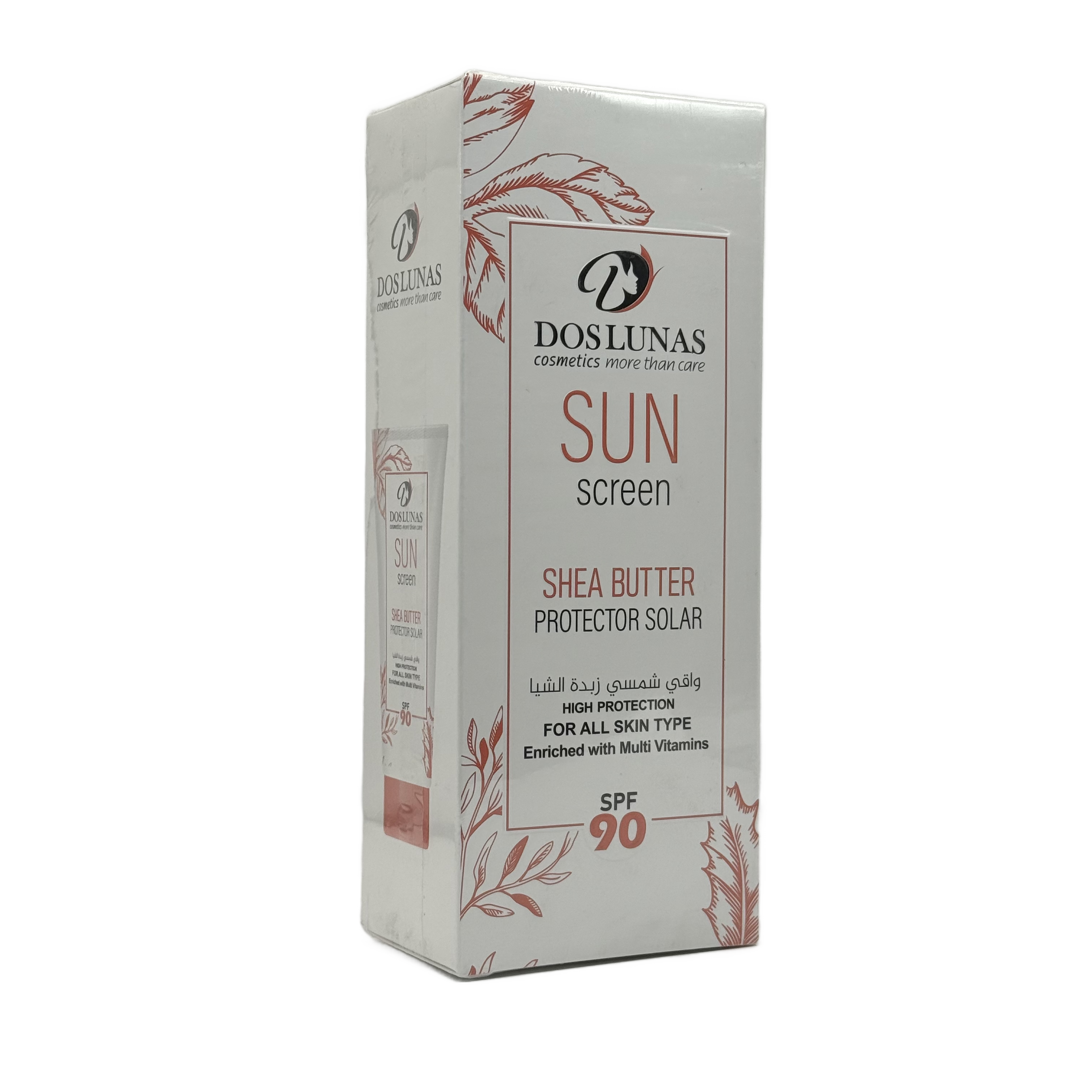 Doslunas Sunscreen Cream SPF90 Shea Butter 130ml - دوسلوناس كريم واقي شمس SPF90 بزبدة الشيا 130 مل