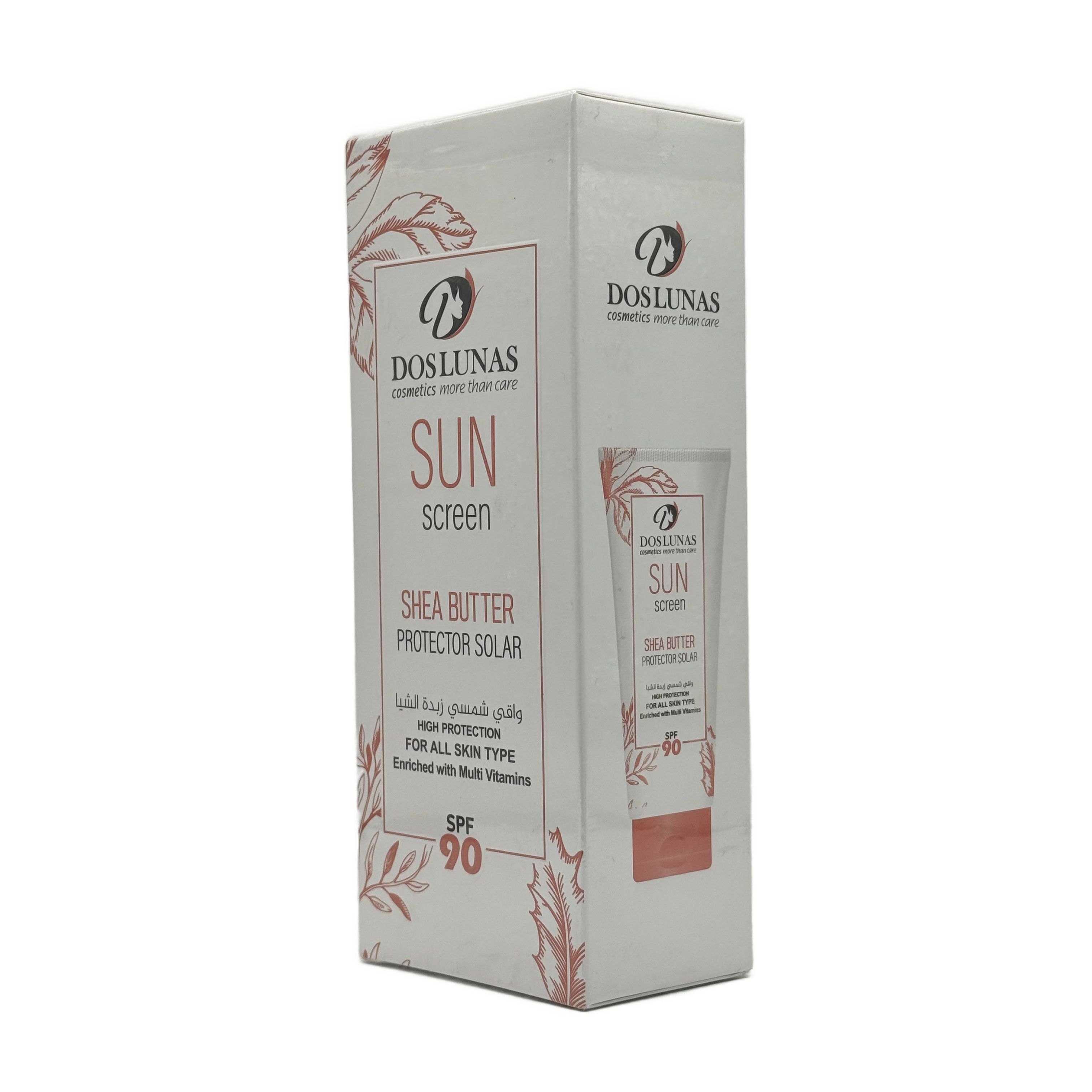 Doslunas Sunscreen Cream SPF90 Shea Butter 130ml - دوسلوناس كريم واقي شمس SPF90 بزبدة الشيا 130 مل