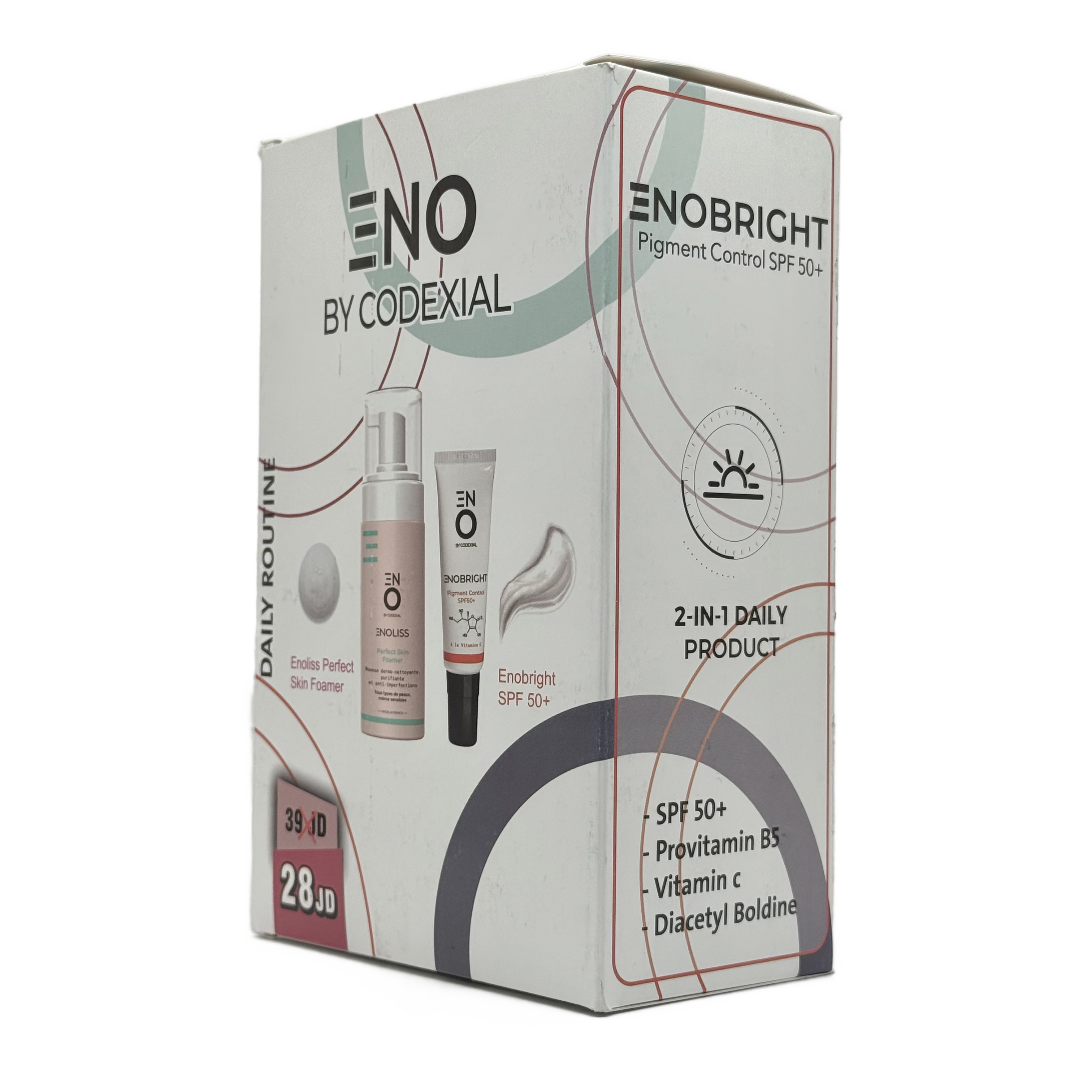 Codexial Enoliss Perfect Skin Foamer 150ml + Enobright Pigment Control SPF50+ 30ml - كوديكسيل إنوليس بيرفكت سكين فومر 150 مل + إينوبرايت بيجمنت كنترول SPF50+ 30 مل