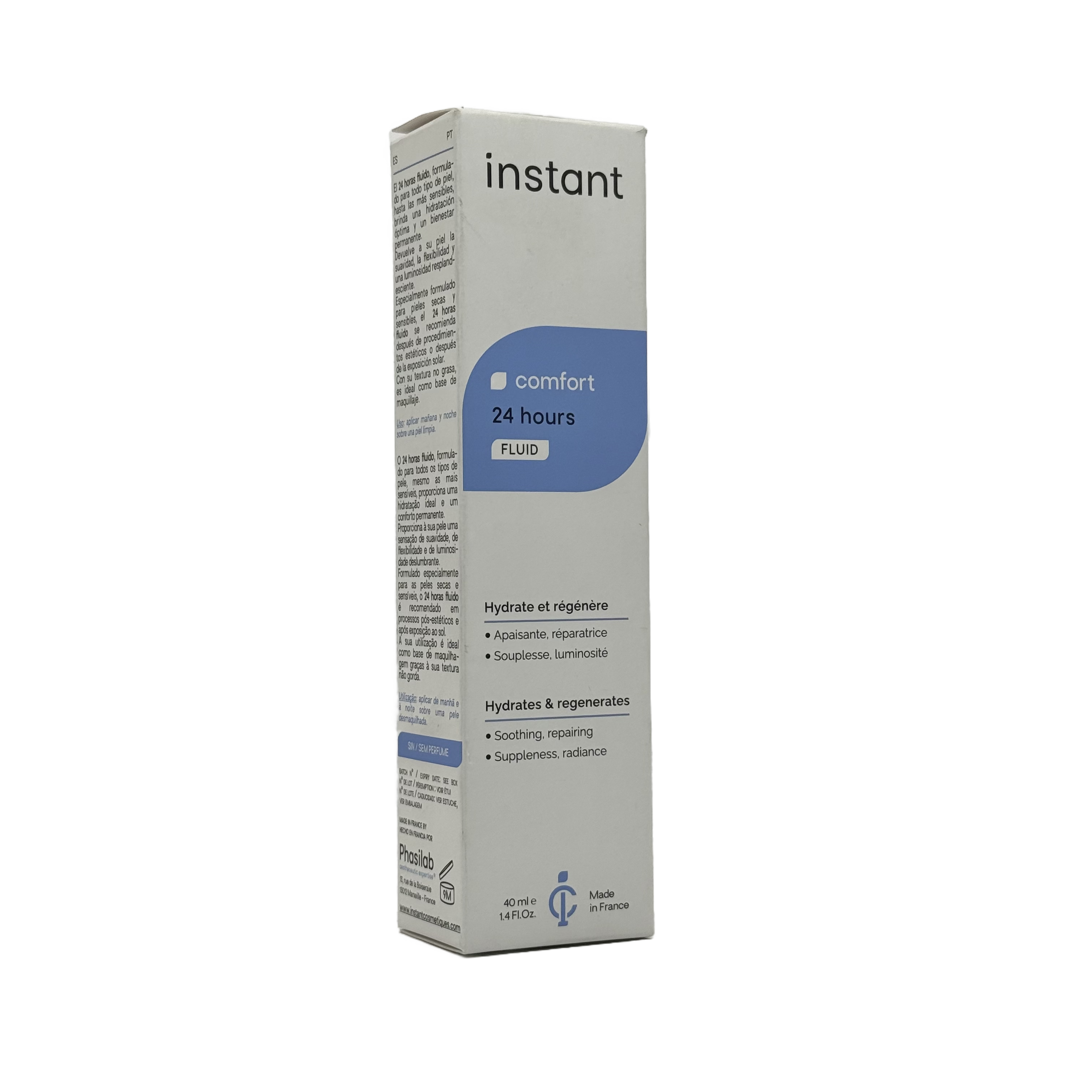 Phasilab Instant Comfort 24H Hydrating Fluid 40ml - فاسيلاب إنستانت كومفورت 24 ساعة فلويد مرطب 40مل