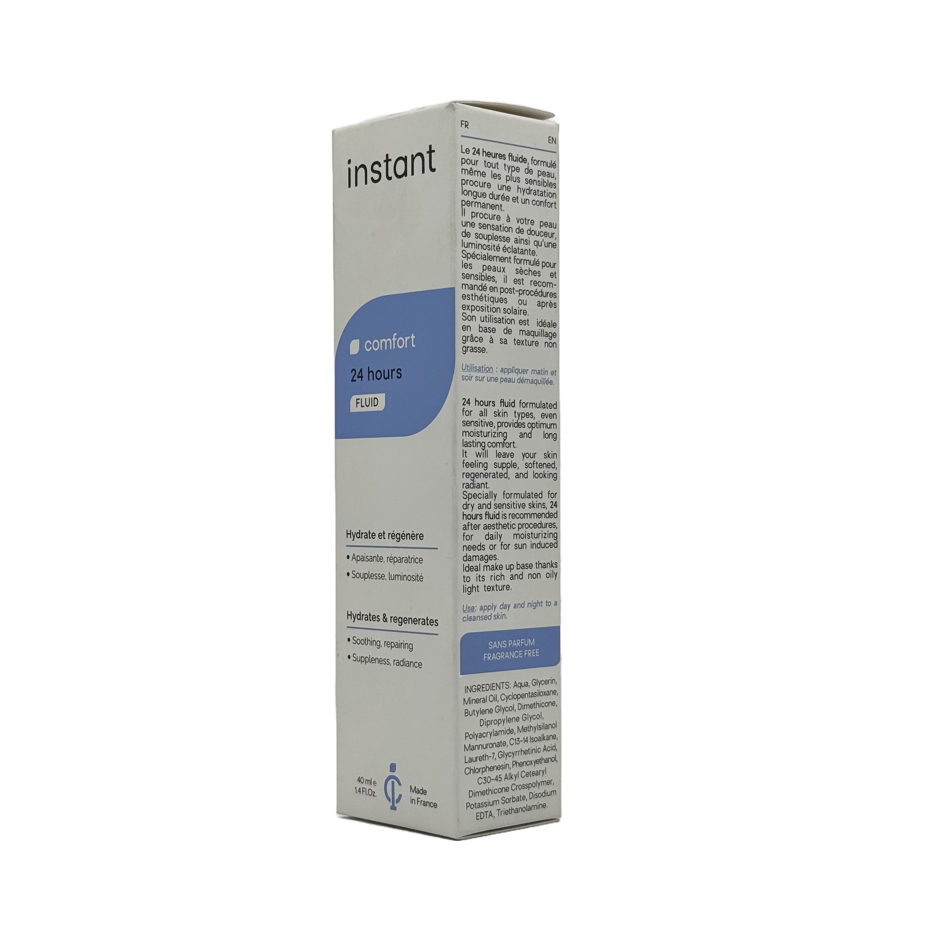 Phasilab Instant Comfort 24H Hydrating Fluid 40ml - فاسيلاب إنستانت كومفورت 24 ساعة فلويد مرطب 40مل