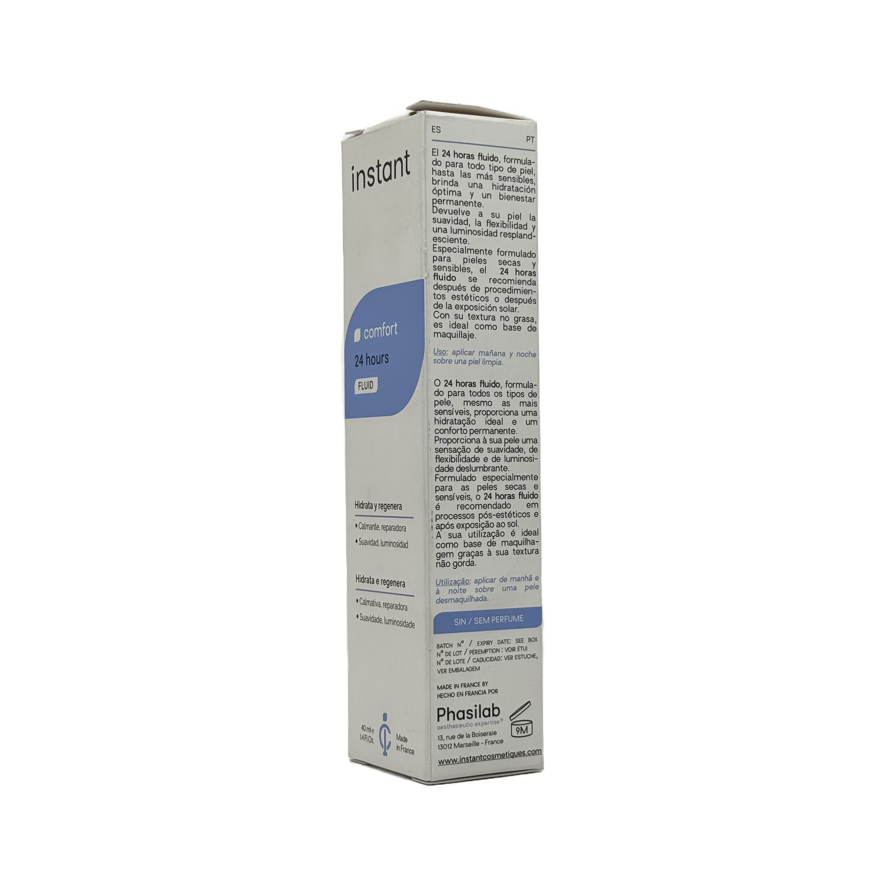 Phasilab Instant Comfort 24H Hydrating Fluid 40ml - فاسيلاب إنستانت كومفورت 24 ساعة فلويد مرطب 40مل