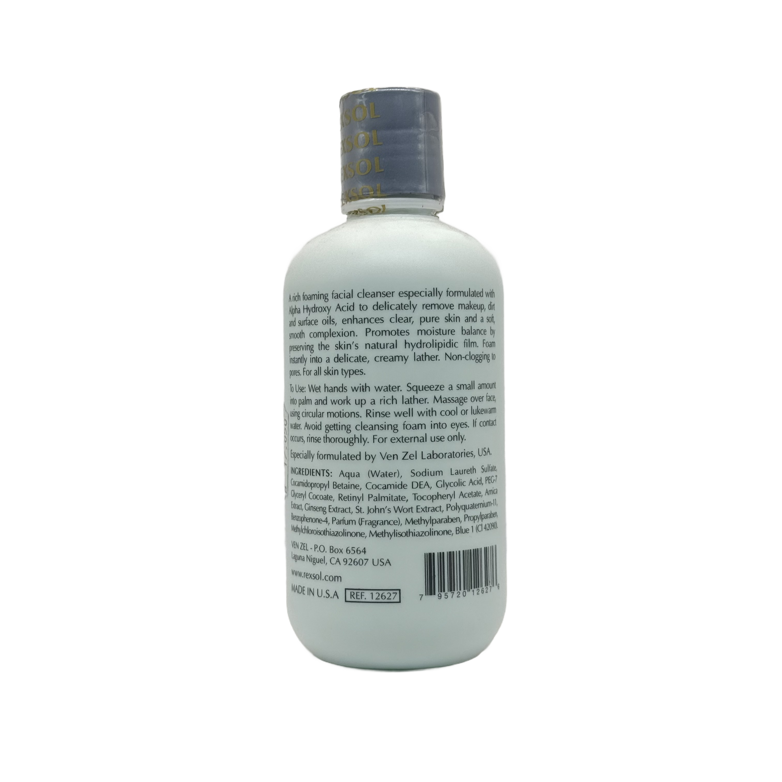 REXSOL AHA WASH FAICIAL CLEANSER FOAMING GEL 240ml - ريكسول اي اتش ايه واش منظف رغوي جل للوجه 240مل