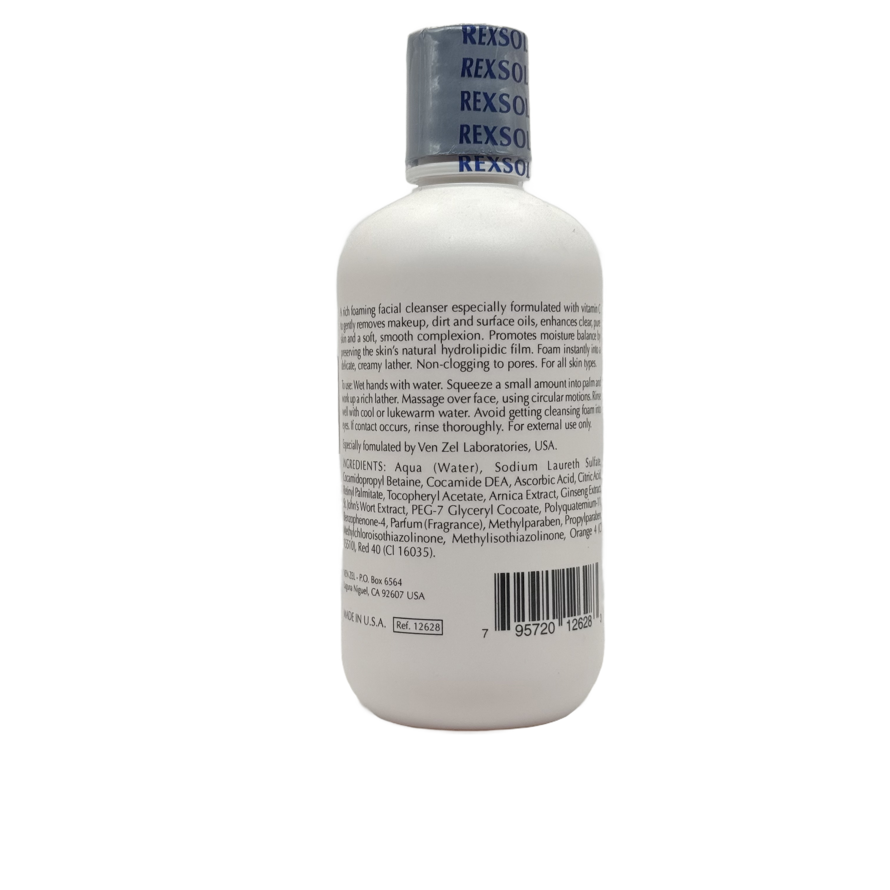 REXSOL VITAMIN C WASH FAICIAL CLEANSER FOAMING GEL 240ml - ريكسول فيتامين سي واش منظف رغوي جل للوجه 240مل