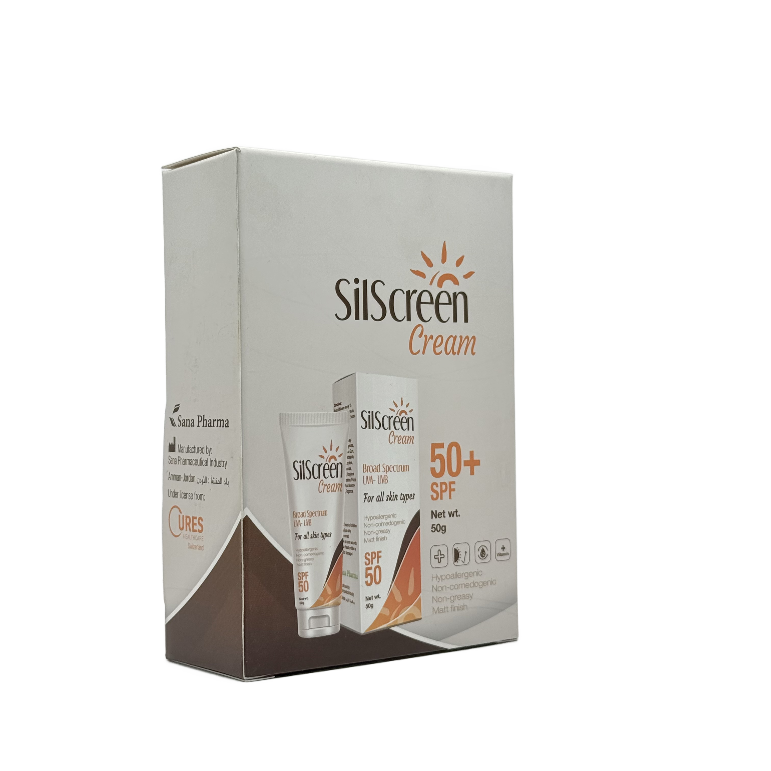 Silscreen Sunblock Spf 50+ Cream 50 g + Buy 1 Get 60% Off Second Piece - سيلسكرين صن بلوك SPF 50+ كريم 50غ + اشتري 1 واحصل على خصم 60% على القطعة الثانية