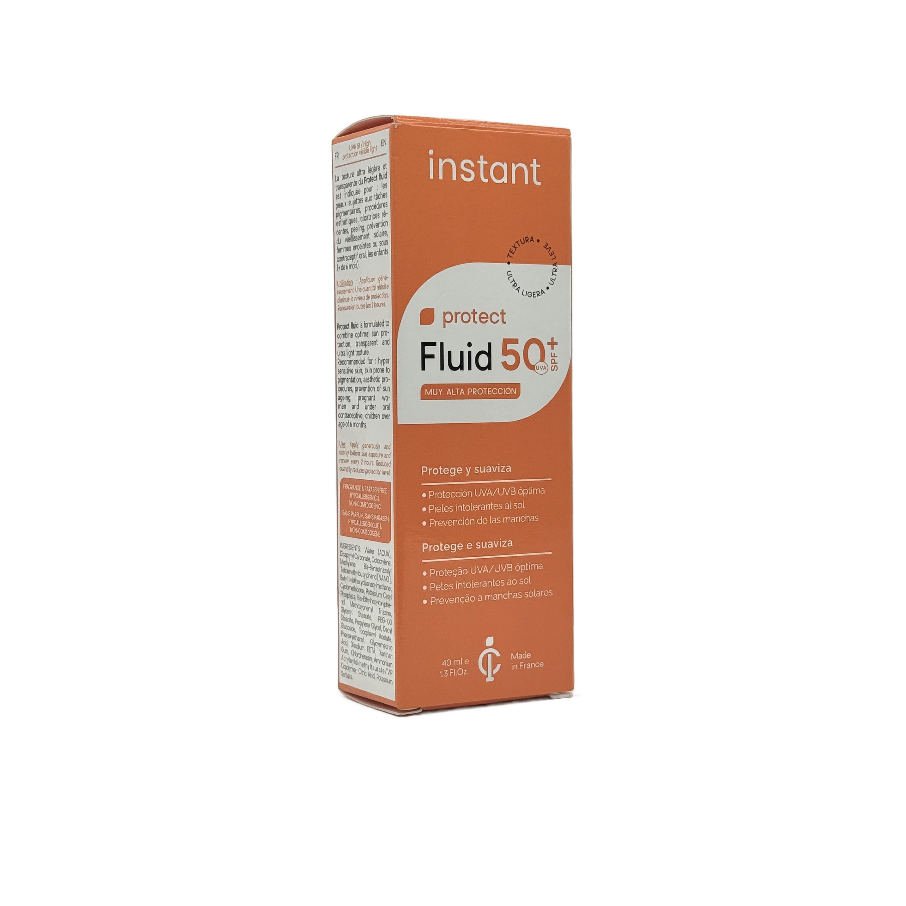 phasilab Instant Protect Fluid SPF 50+ sunscreen 40ml - فاسيلاب إنستانت بروتكت فلويد واقي شمس SPF 50+ 40مل