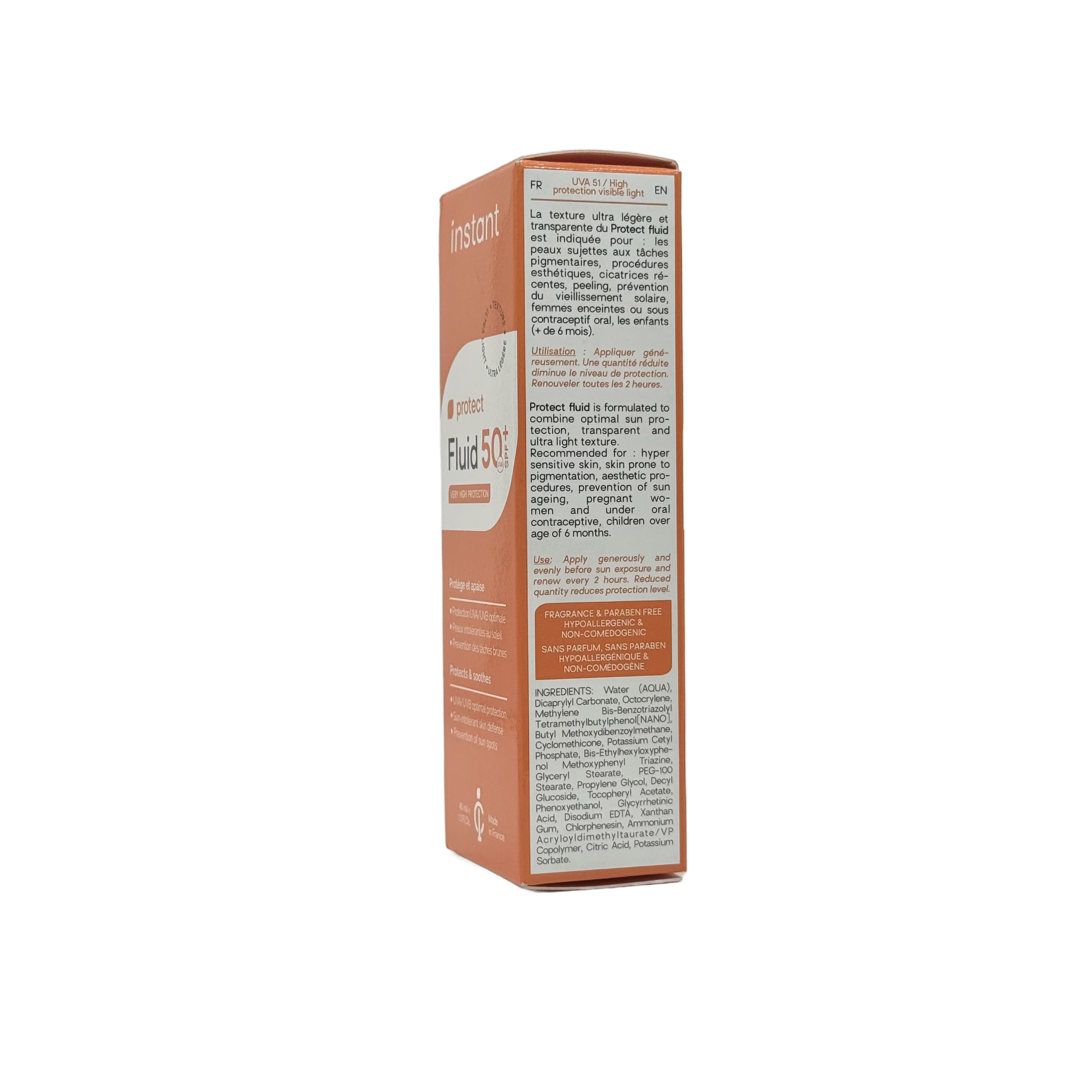 phasilab Instant Protect Fluid SPF 50+ sunscreen 40ml - فاسيلاب إنستانت بروتكت فلويد واقي شمس SPF 50+ 40مل