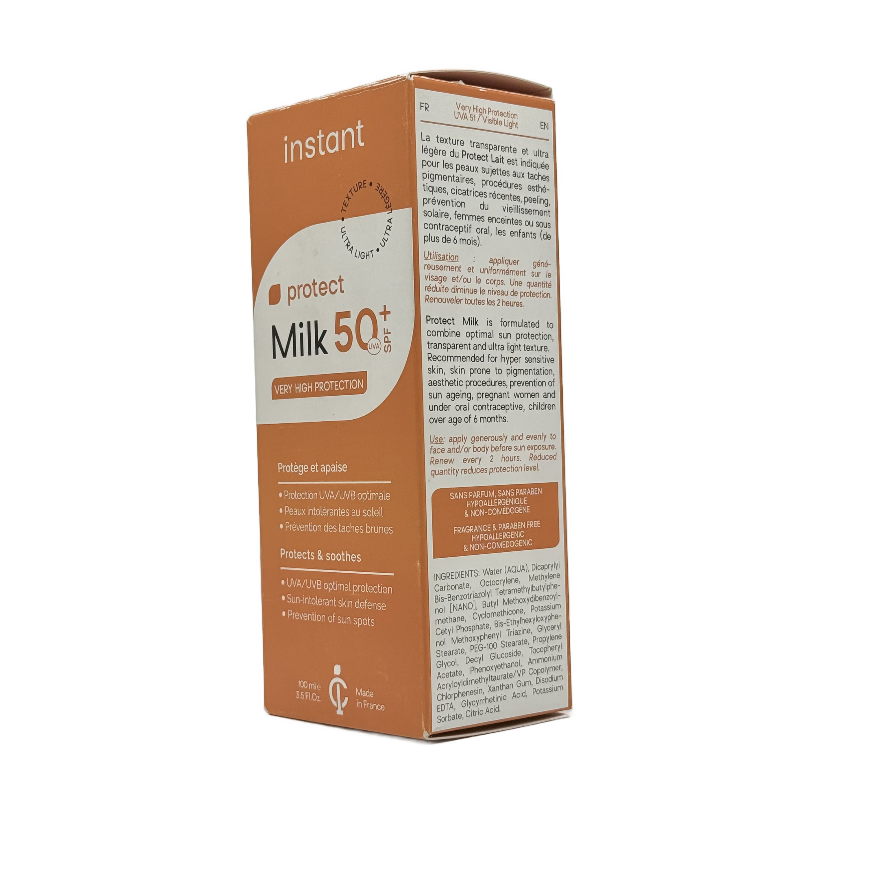 Phasilab Instant Protect Spf 50+ Sunblock Milk 100ml - فاسيلاب إنستانت بروتكت SPF 50+ صن بلوك ميلك 100مل