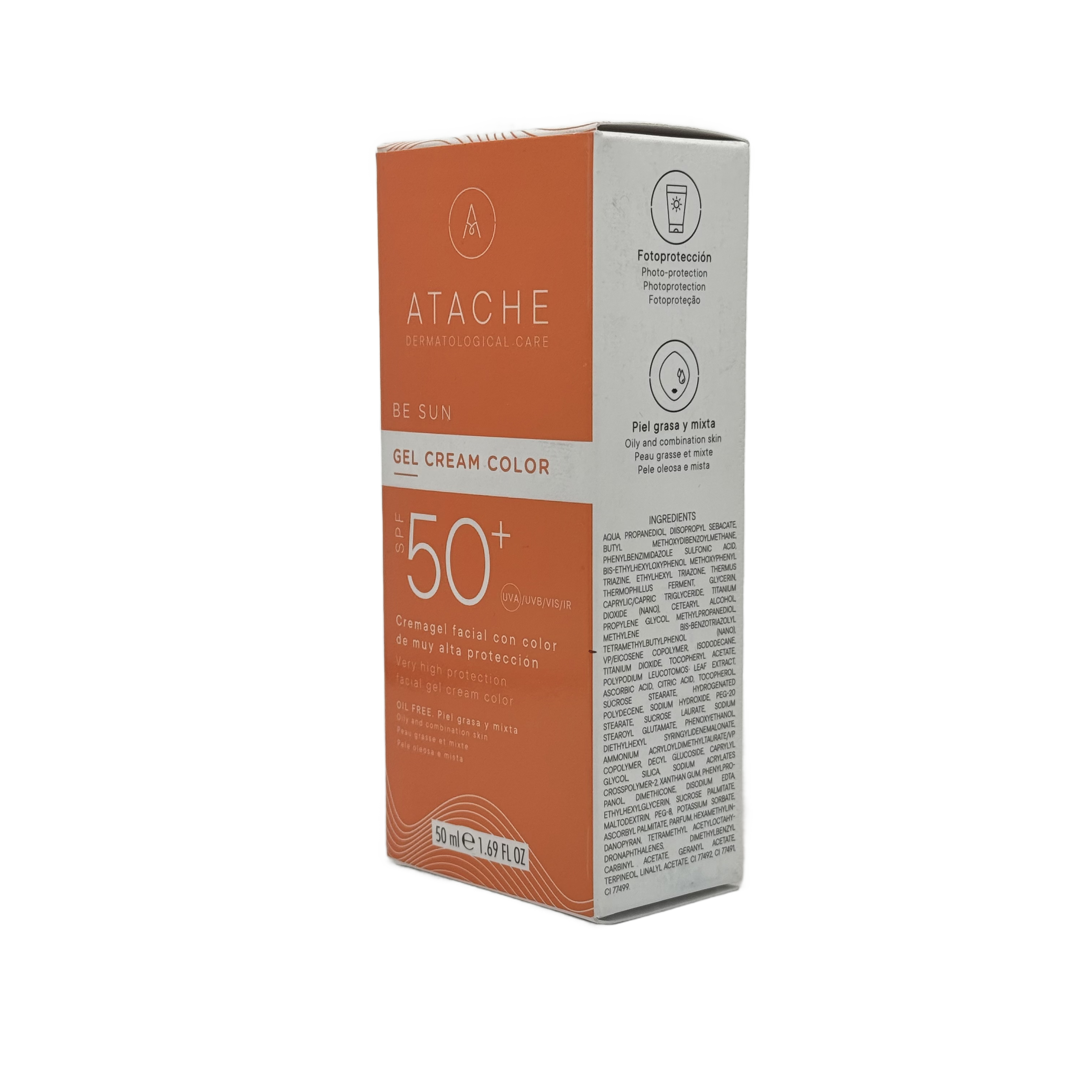 ATACHE Gel Cream Color SPF 50+ 50ml - اتاشي جل كريم كولور SPF 50+ 50مل