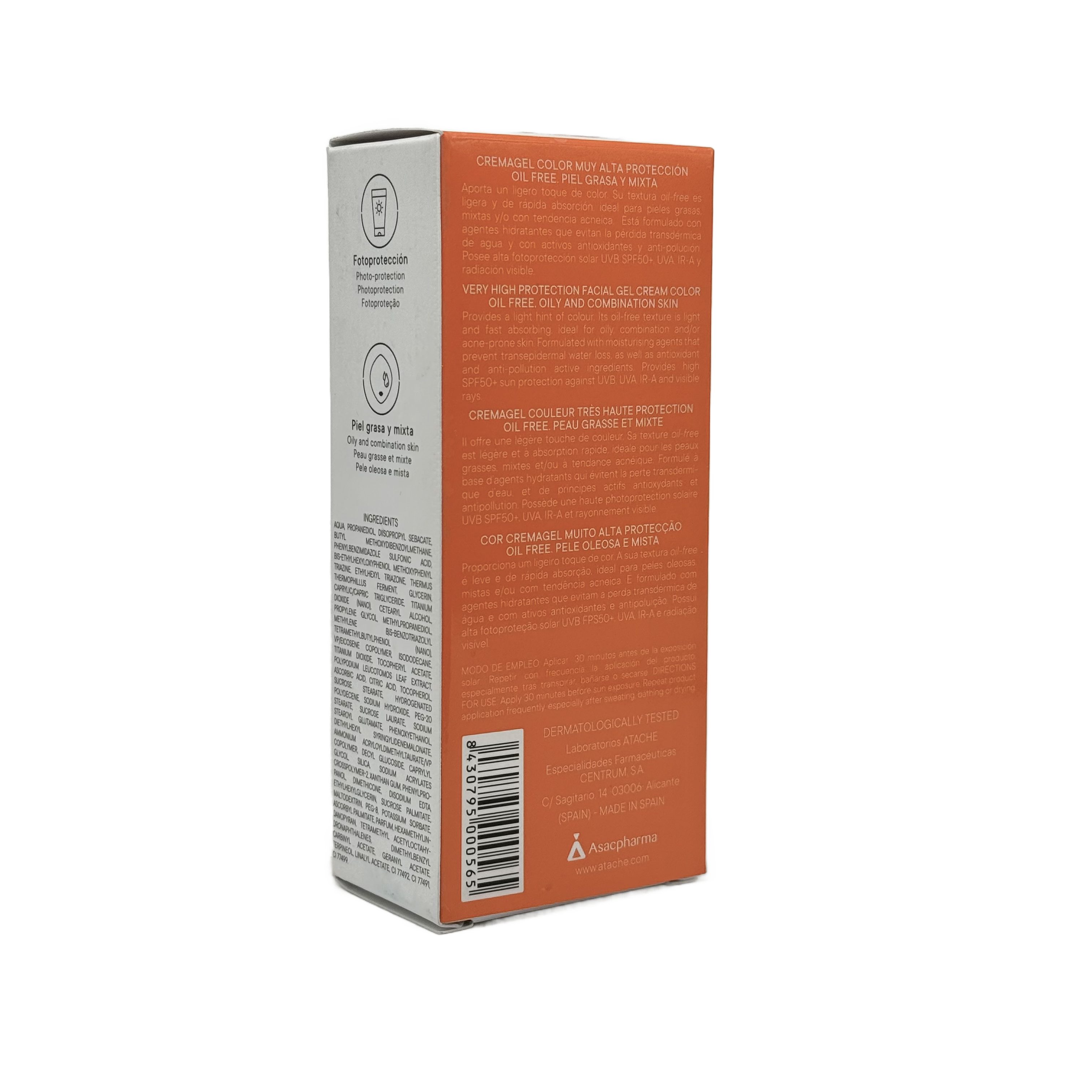 ATACHE Gel Cream Color SPF 50+ 50ml - اتاشي جل كريم كولور SPF 50+ 50مل