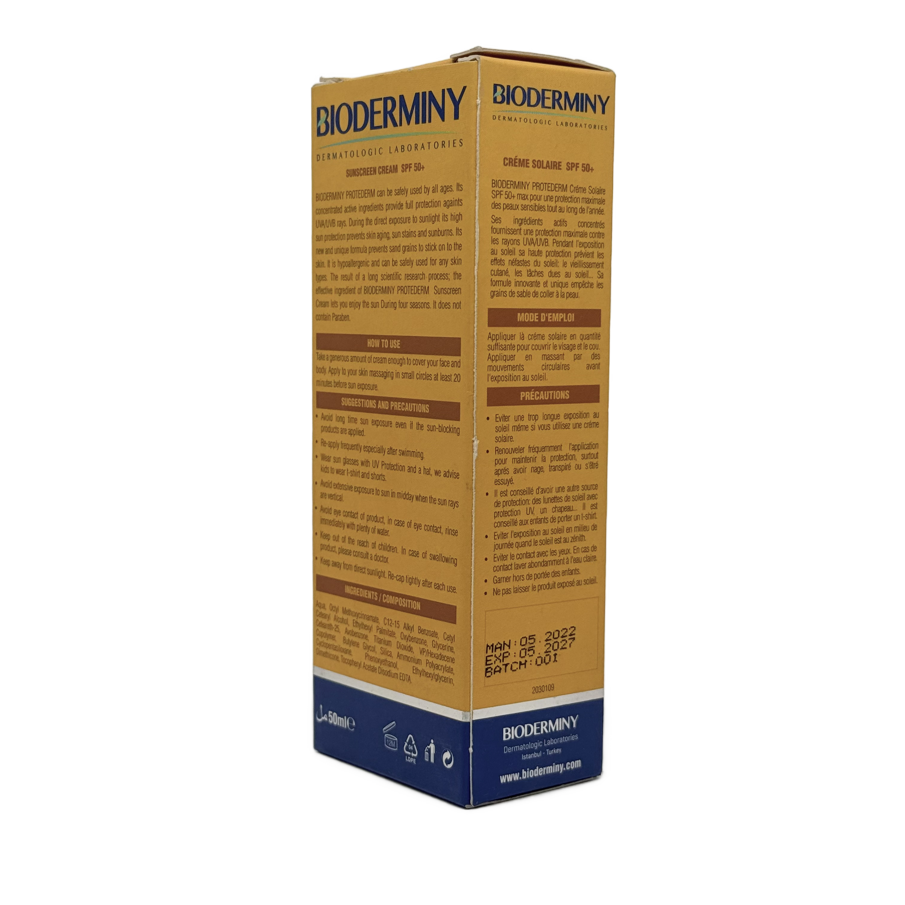 BIODERMINY PROTEDERM SUNSCREEN CREAM SPF 50+ 50ml - بيوديرميني بروتيديرم كريم واقي شمس SPF 50+ 50مل