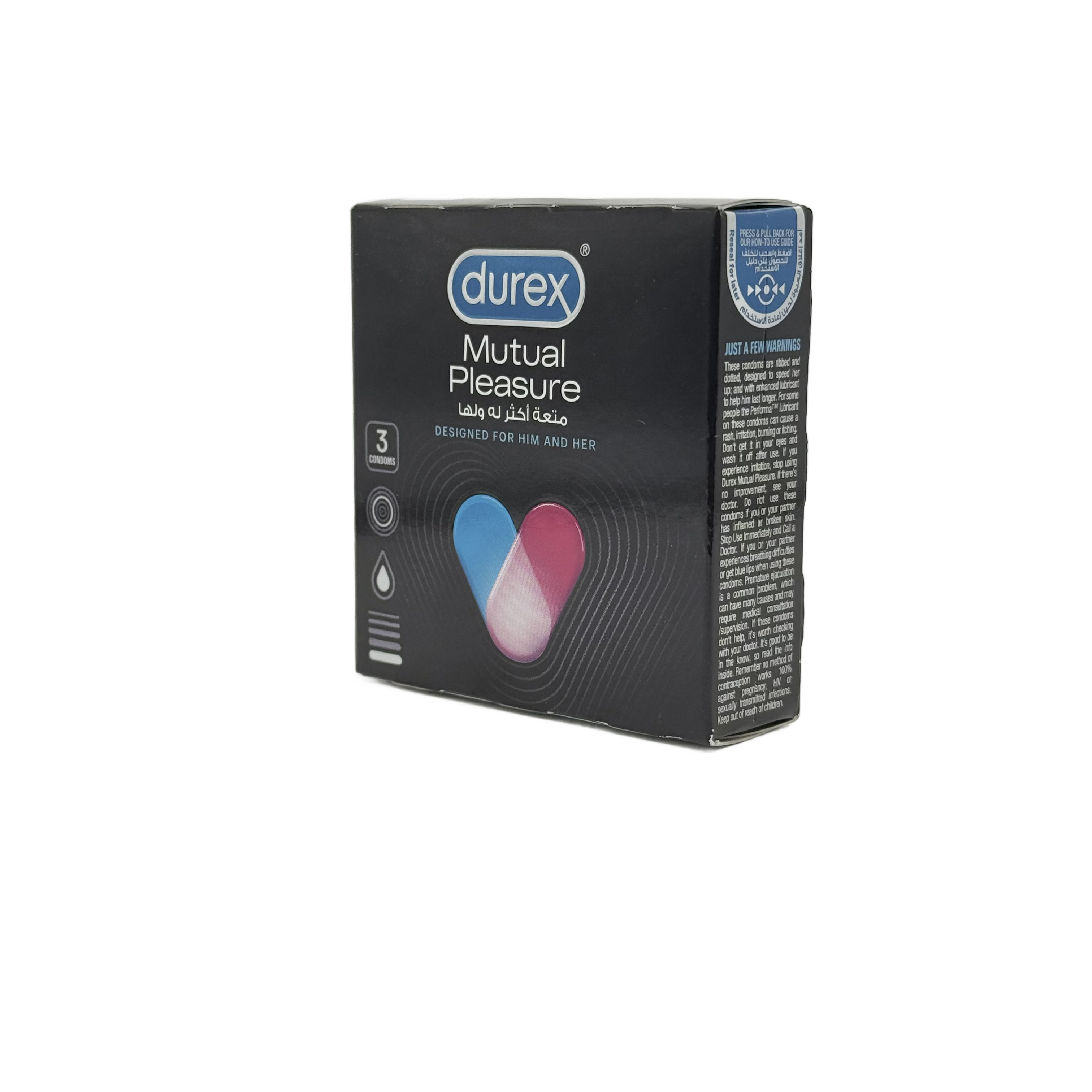 Durex Mutual Pleasure 3 Condom Large - واقي ذكري ديوركس ميوتشوال بليجر 3 قطع مقاس كبير