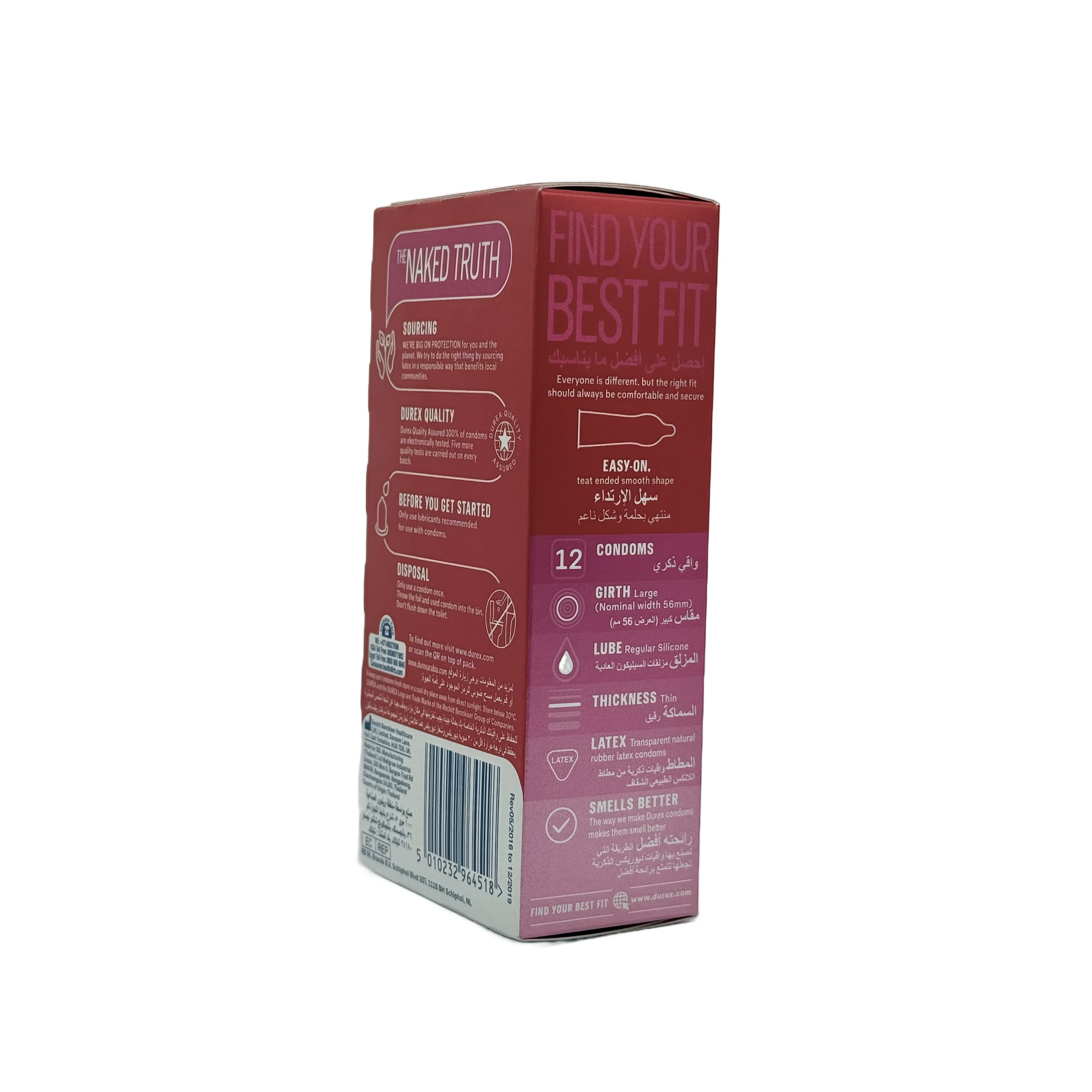 Durex Feel Thin 12 Condom Large - واقي ذكري ديوركس فيل ثين 12 قطعة مقاس كبير