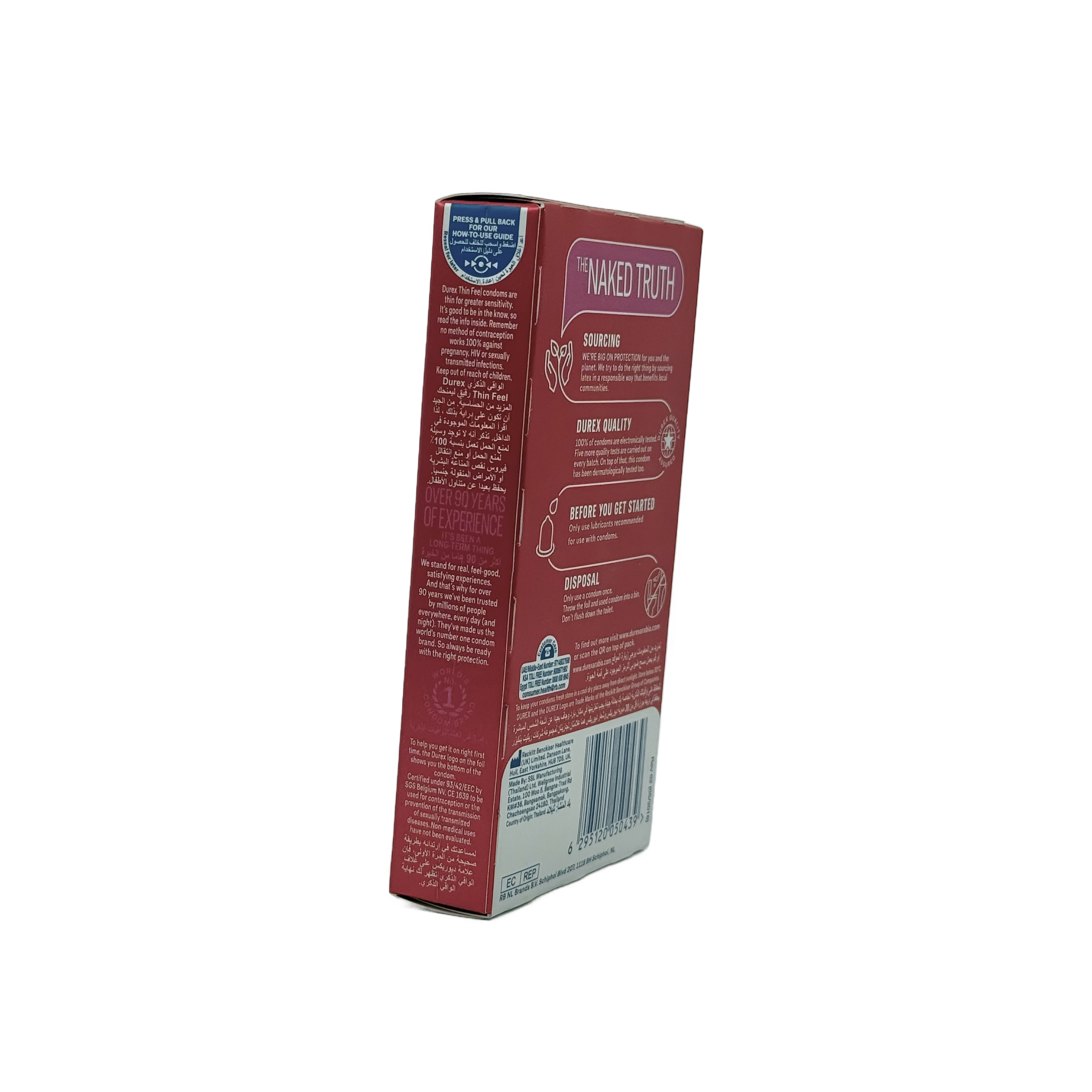 Durex Feel Thin 6 Condom Large - واقي ذكري ديوركس فيل ثين 6 قطع مقاس كبير