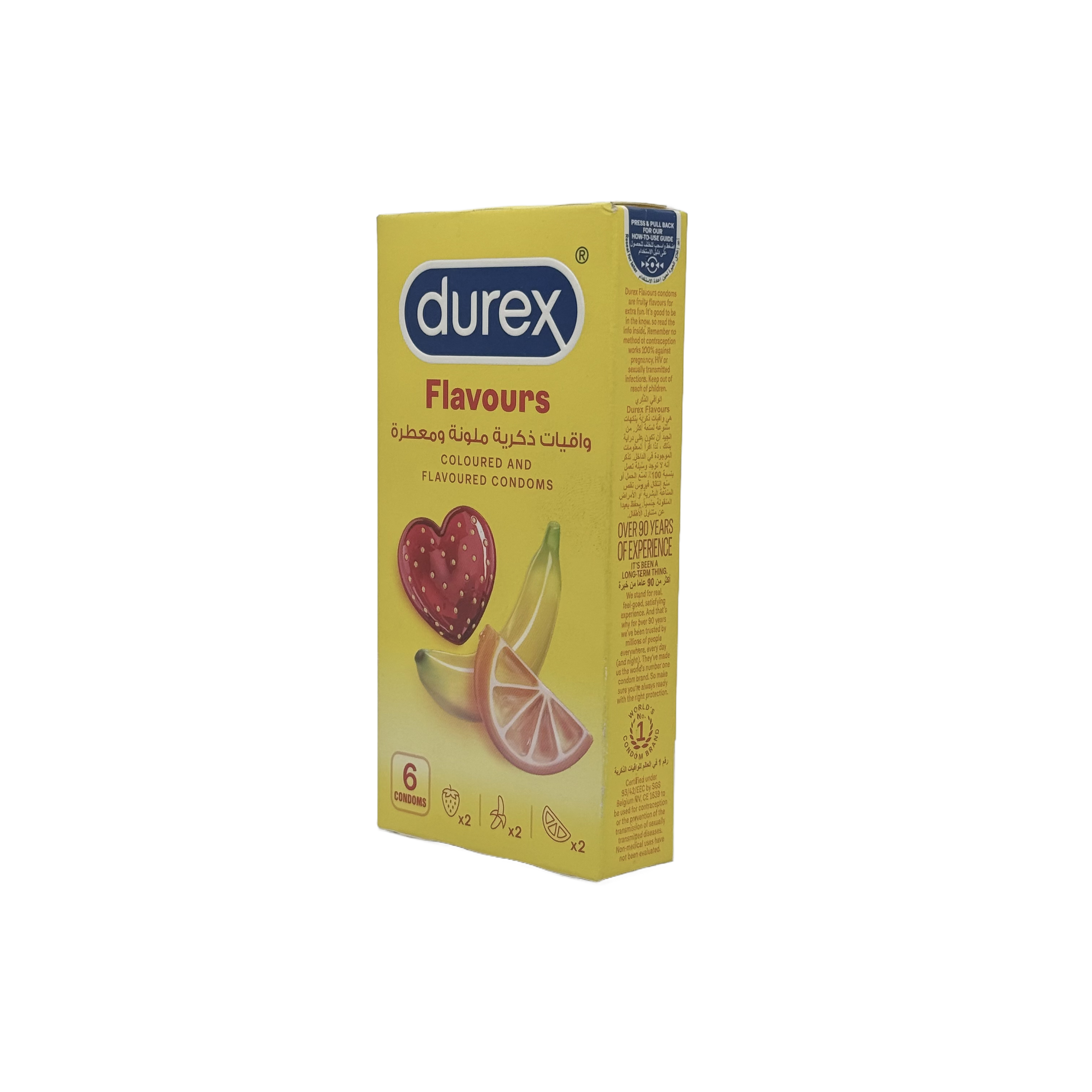 Durex Flavour Condom 6 Pack Large - واقي ذكري ديوركس نكهات 6 قطع مقاس كبير