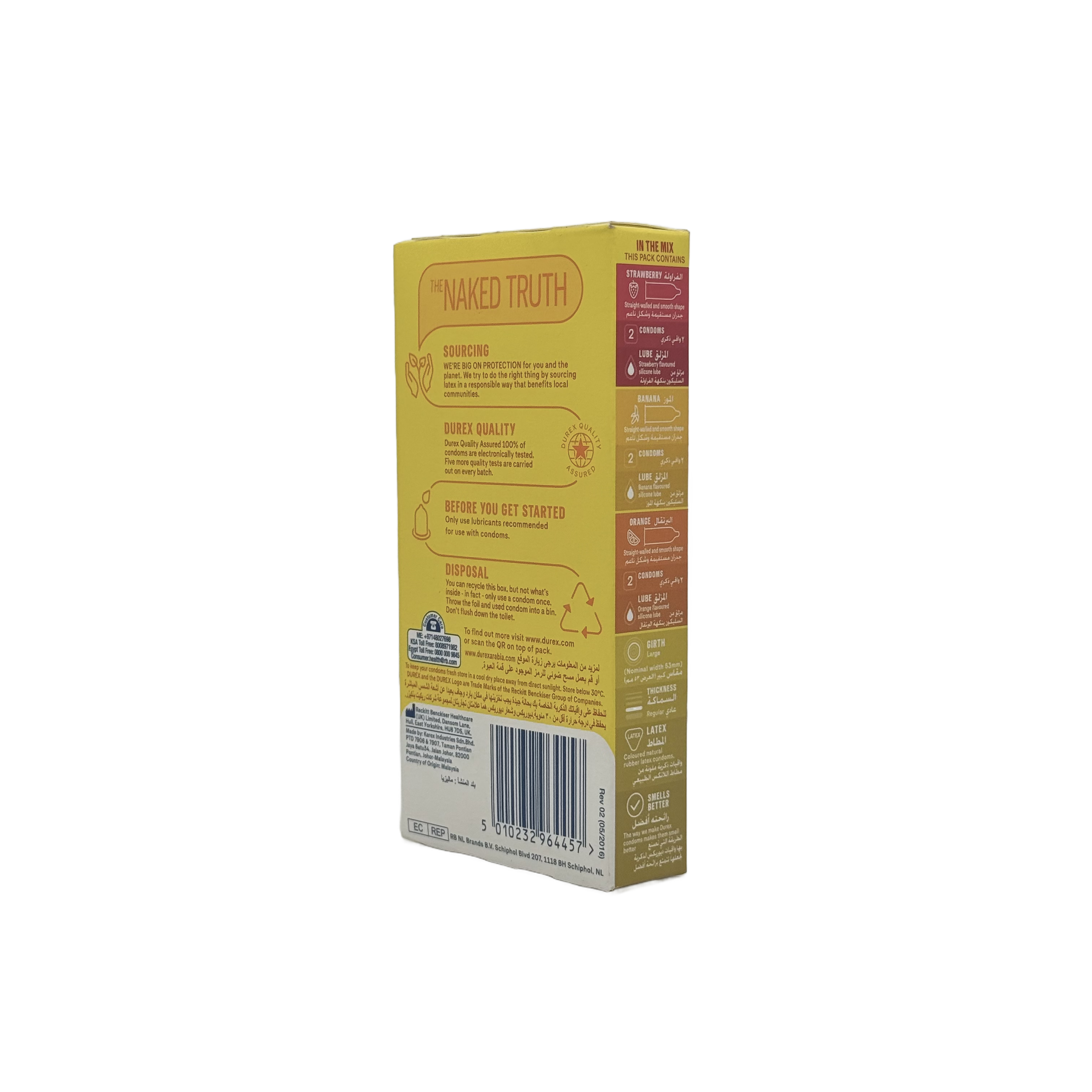 Durex Flavour Condom 6 Pack Large - واقي ذكري ديوركس نكهات 6 قطع مقاس كبير