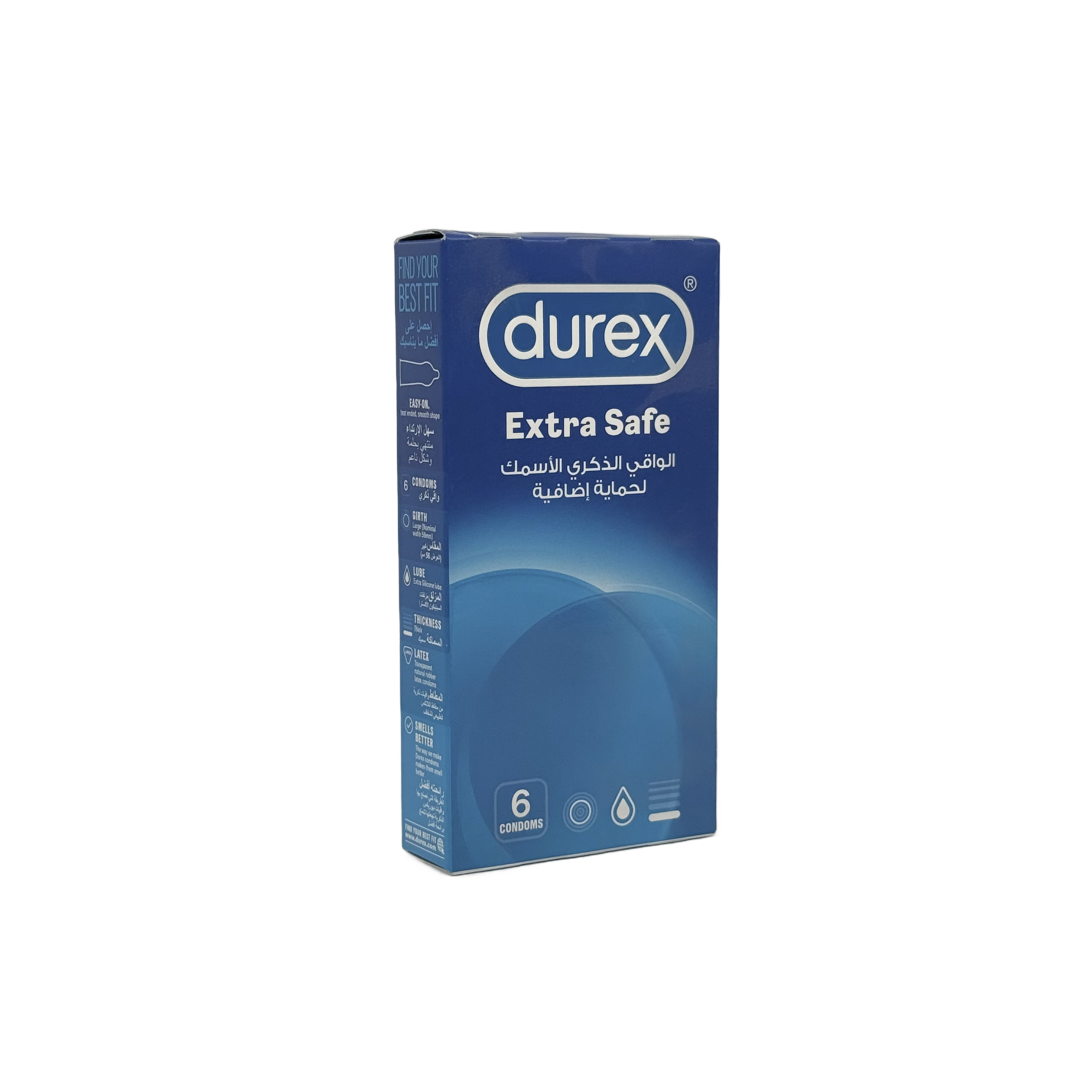Durex Extra Safe 6 Condom Large - واقي ذكري ديوركس اكسترا سيف 6 قطع مقاس كبير