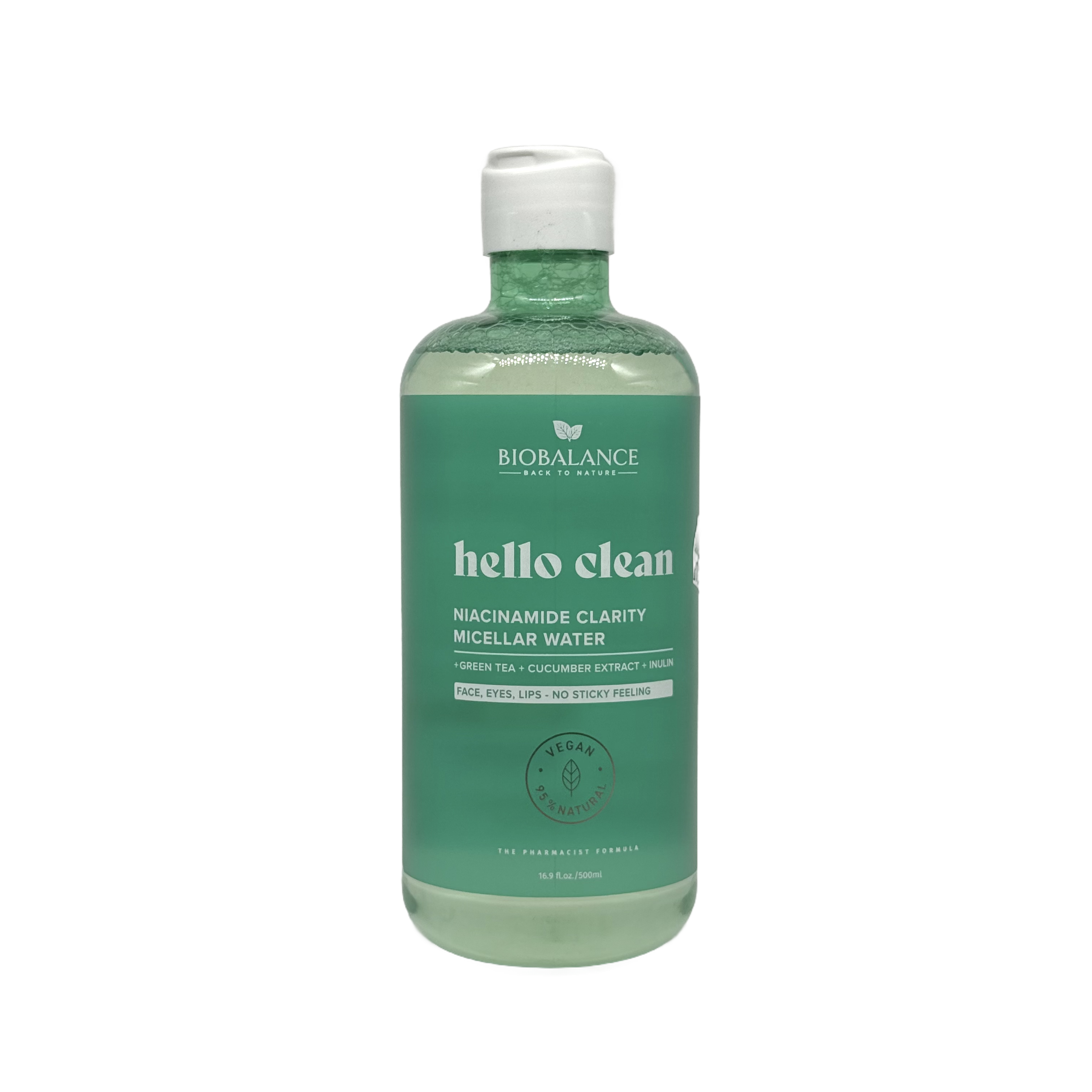 BIOBALANCE Hello Clean Niacinamide Clarity Micellar Water 500 ml - بيوبالانس ماء ميسيلار نياسيناميد كلاريتي 500 مل