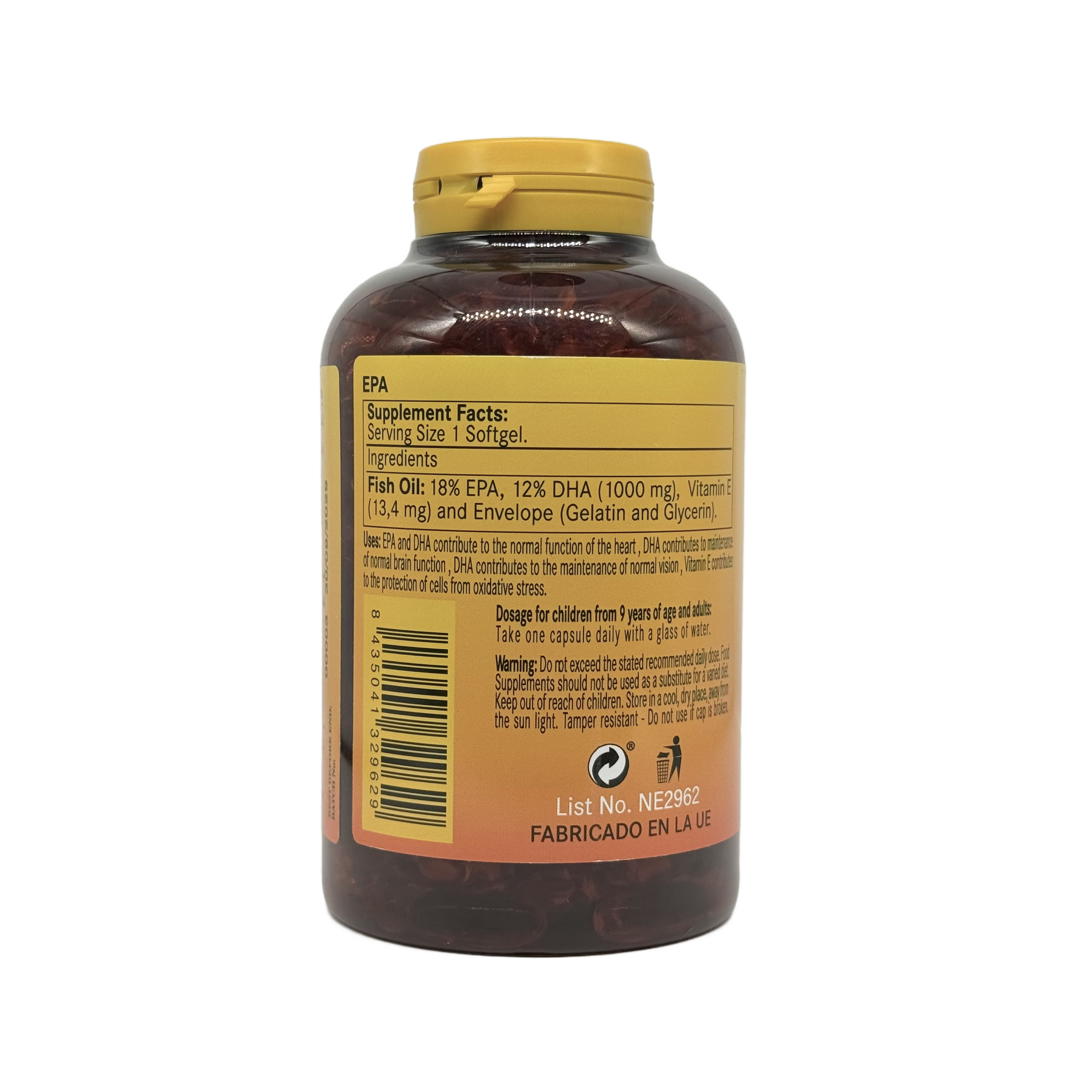 Nature Essential EPA Omega 3 1000mg 250cap - نيتشر اسينشال اوميغا 3 اي بي اي 1000 مجم 250 كبسولة