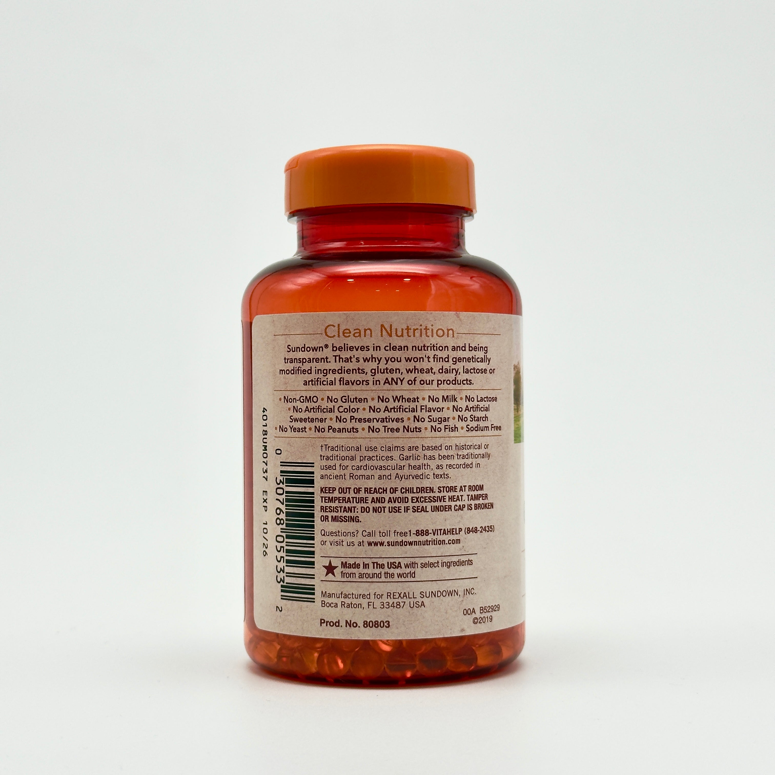 SunDown Odorless Garlic 1000 mg Softgels  - كبسولات ثوم بلا رائحة 1000 ملغ