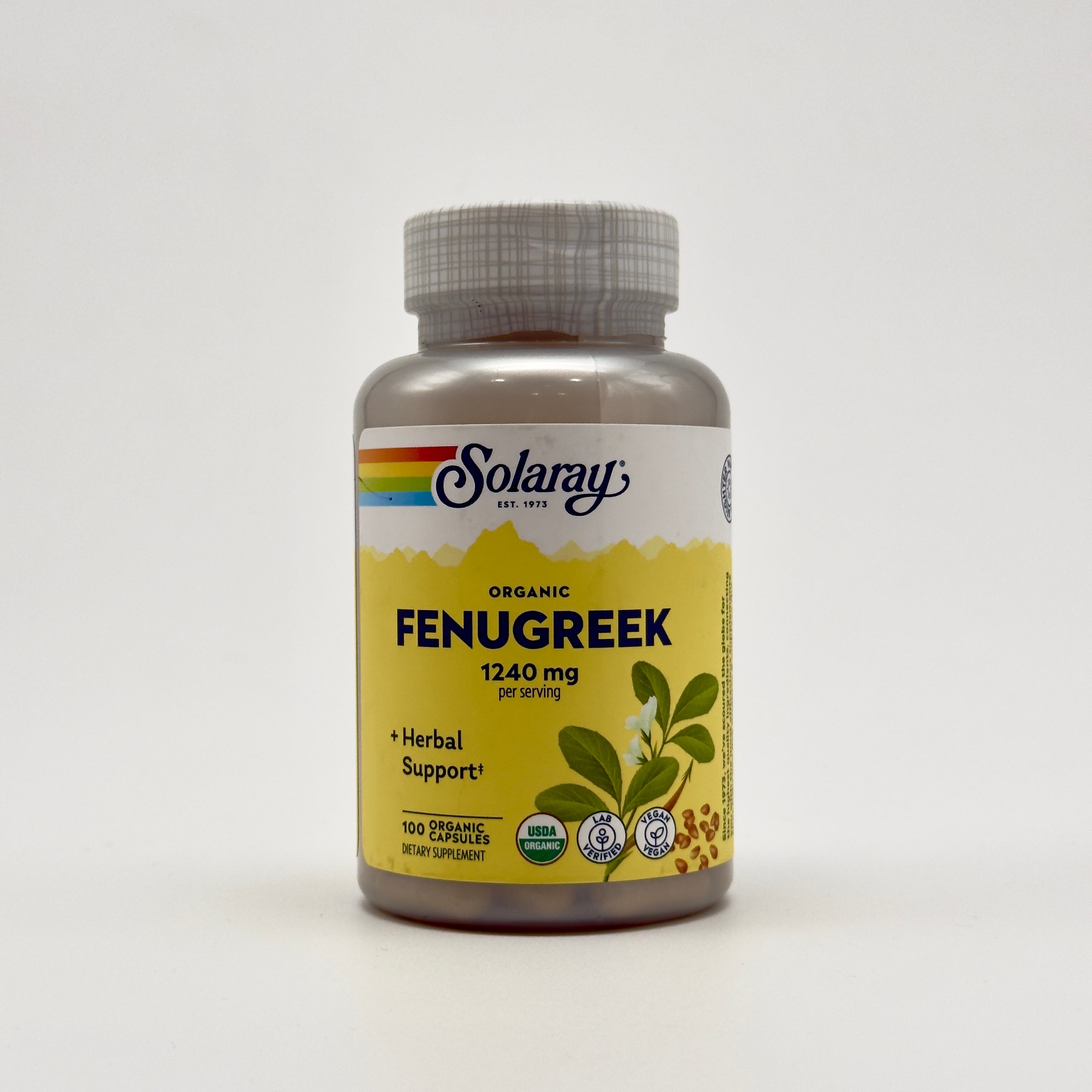 Solaray Fenugreek 1240 mg 100 Capsules  - سولاري حبوب الحلبة 1240 ملغ – 100 كبسولة