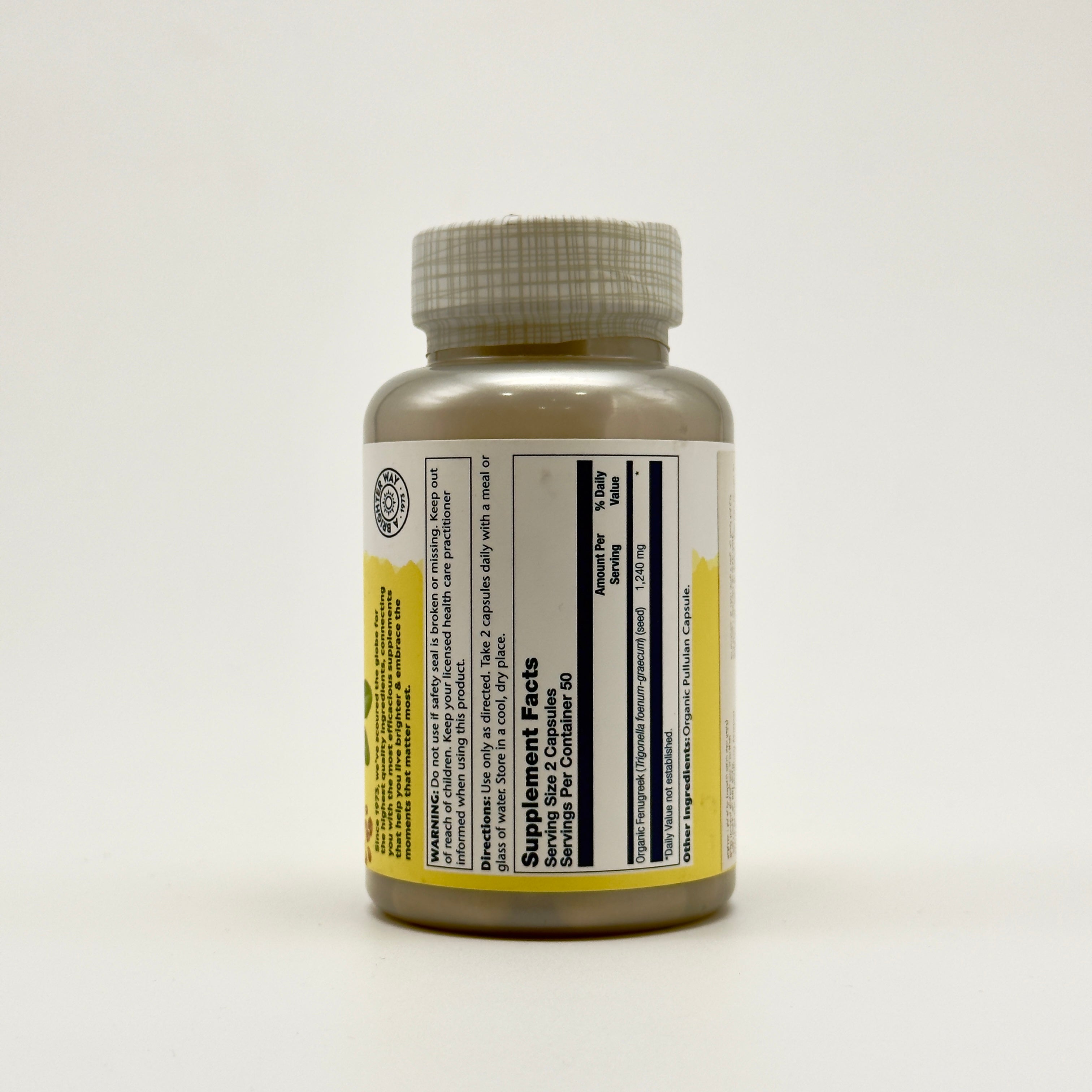 Solaray Fenugreek 1240 mg 100 Capsules  - سولاري حبوب الحلبة 1240 ملغ – 100 كبسولة