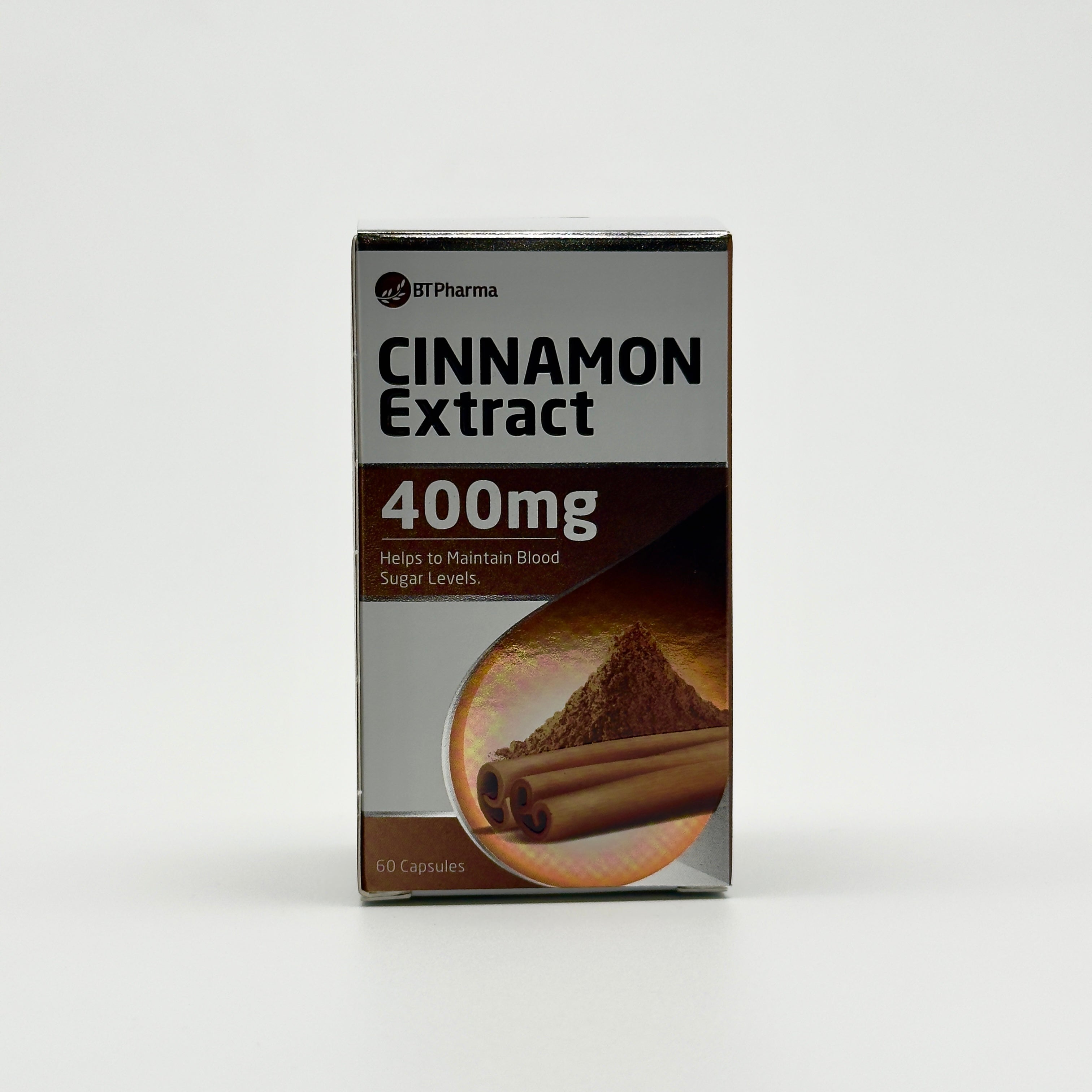 Bt Pharma Cinnamon Extract 400 mg – 60 Capsules  - بي تي فارما خلاصة القرفة 400 ملغ – 60 كبسولة