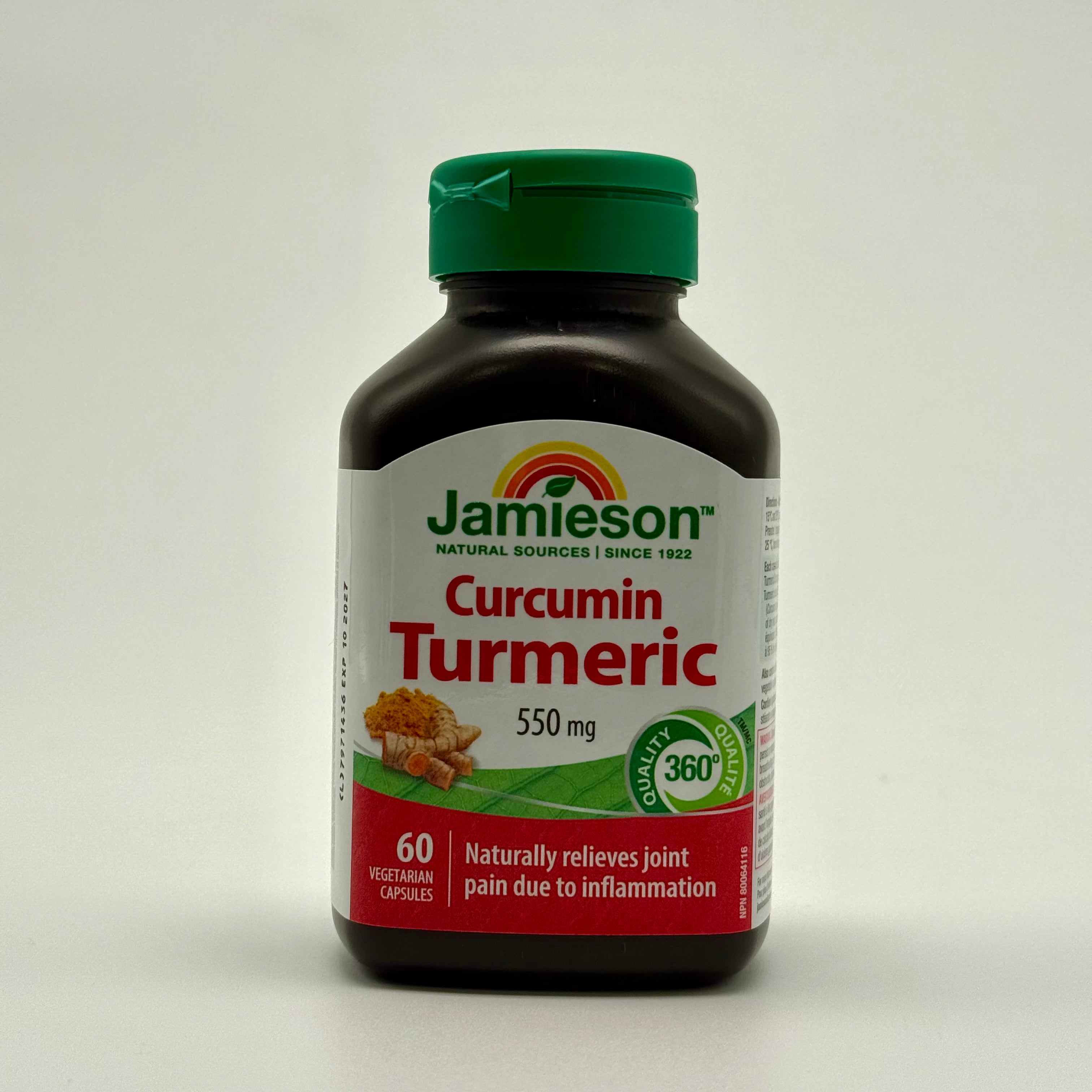 Jamieson Curcumin Turmeric 550 mg  60 caps - جاميسون كركمين كركم 550 ملغ ٦٠ كبسولة