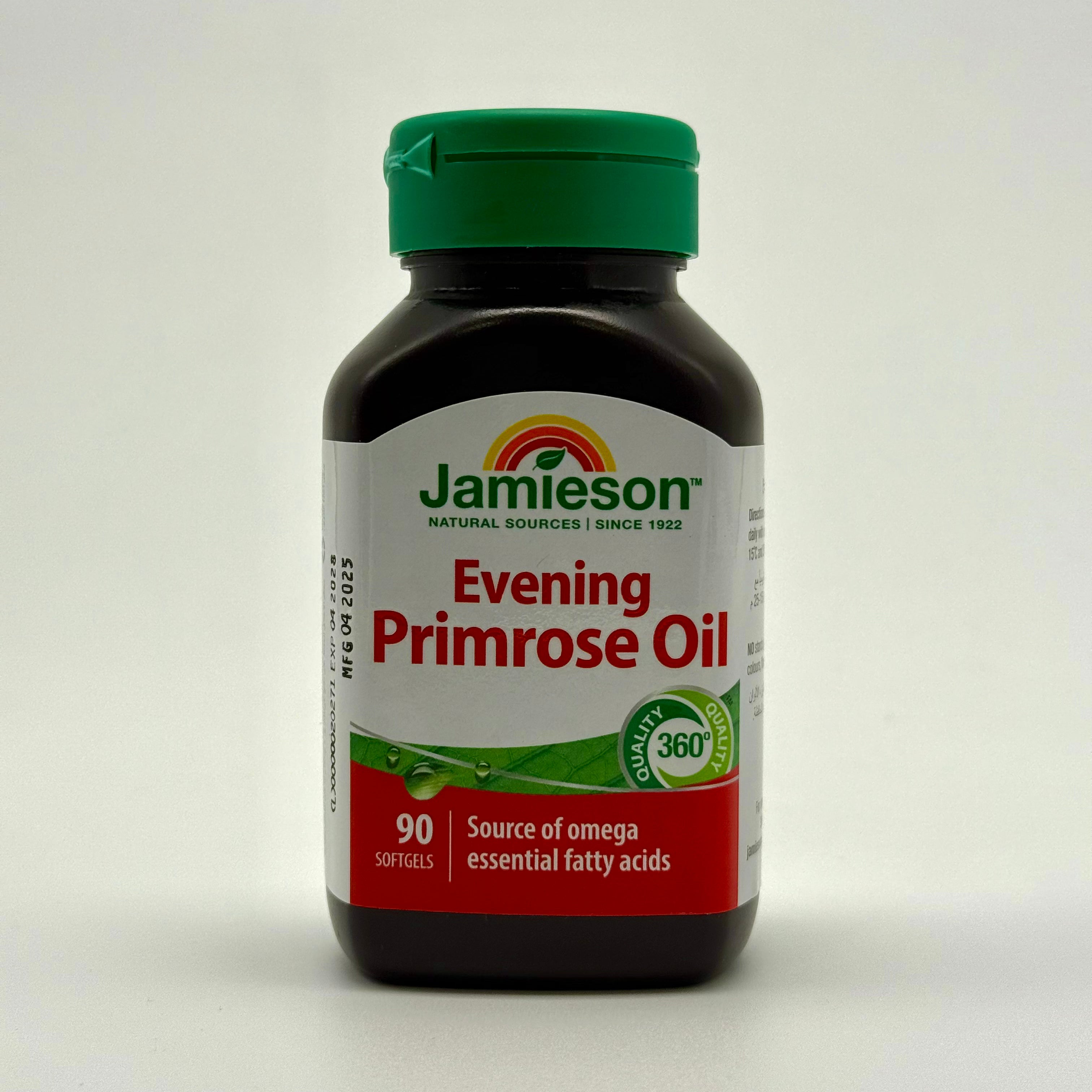 Jamieson Evening Primrose Oil 500 mg – 90 Softgels  - جاميسون زيت زهرة الربيع المسائية 500 ملغ – 90 كبسولة