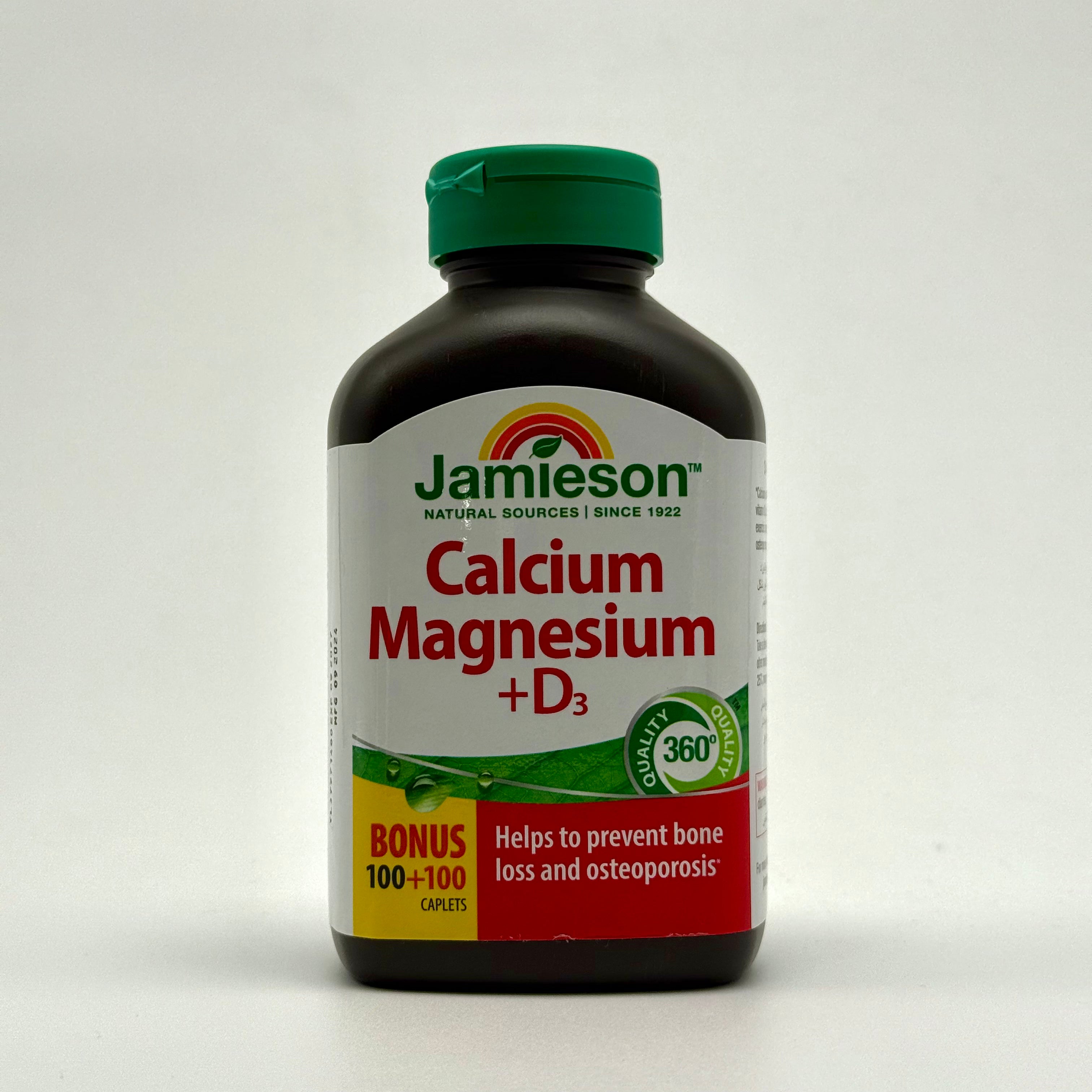 Jamieson Calcium Magnesium & Vitamin D3 – 200 Caplets -جاميسون كالسيوم مع مغنيسيوم وفيتامين د3 – 200 قرص