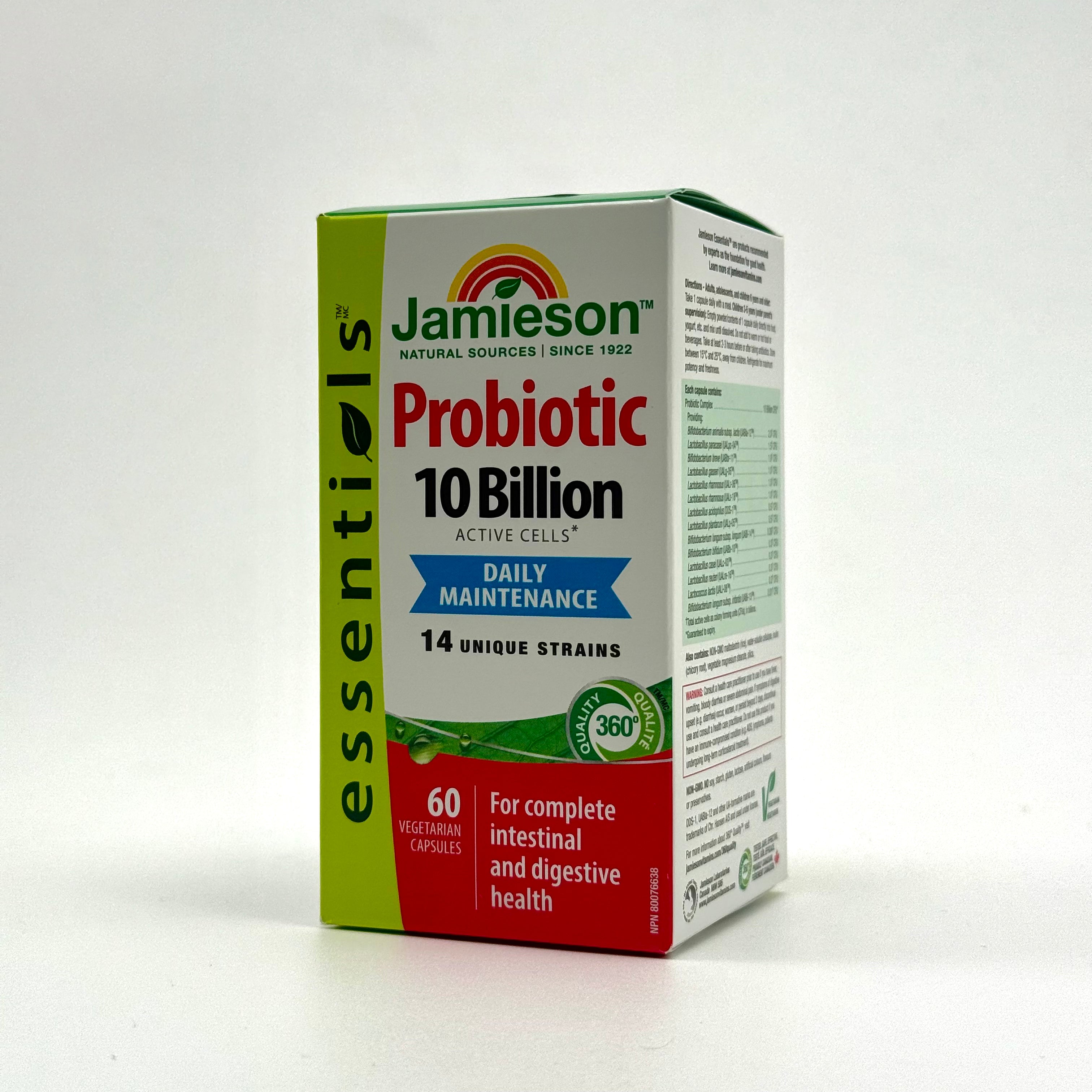 Jamieson Probiotic Daily Maintenance 10 Billion – 60 Vegetarian Capsules -جاميسون بروبيوتيك صيانة يومية 10 مليار – 60 كبسولة نباتية
