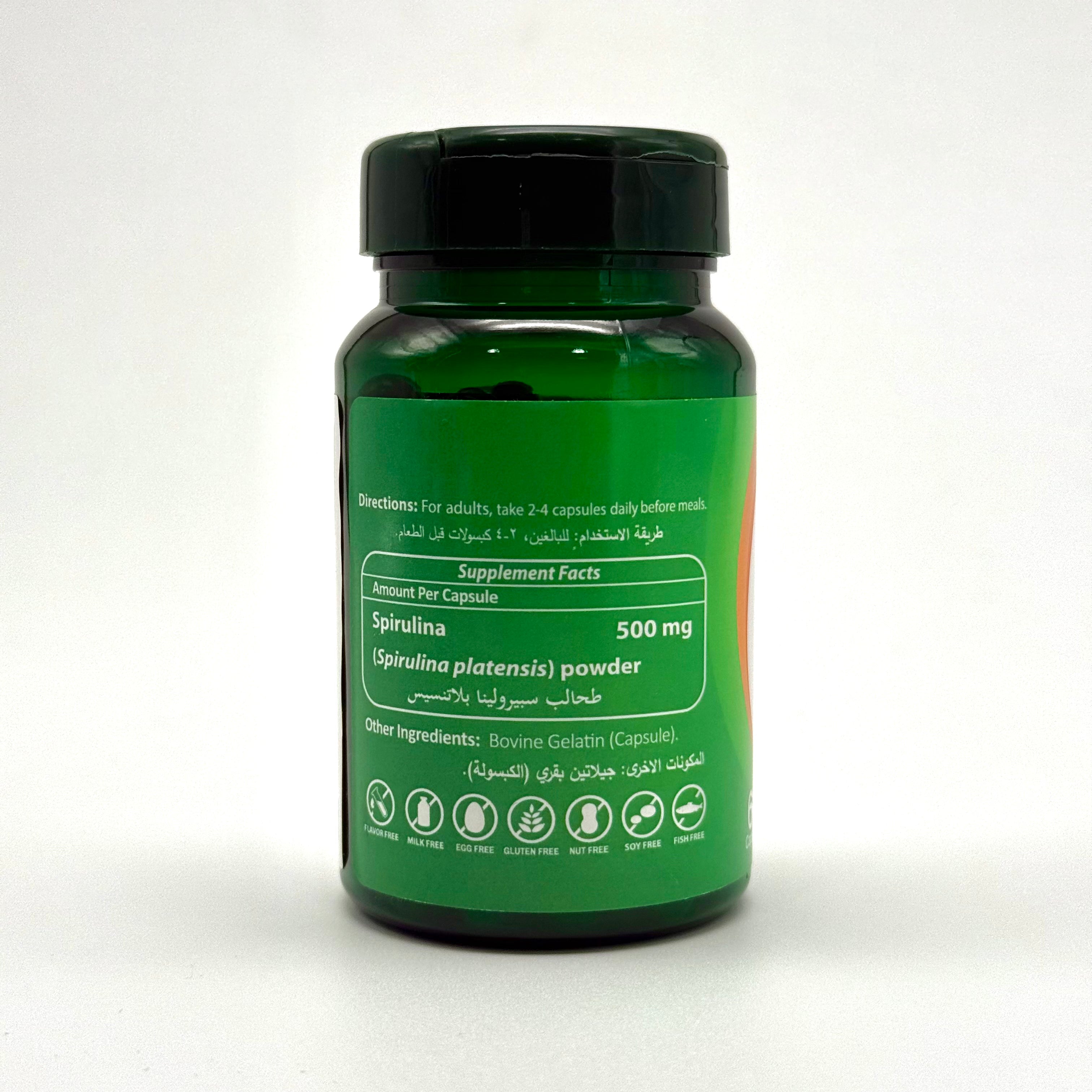 BioEnergyTech Organic Spirulina 500 mg | Immune & Energy Support – 60 Capsules بايو إنيرجي تك سبيرولينا عضوية 500 ملغ | دعم المناعة والطاقة – 60 كبسولة