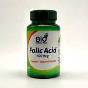 BioEnergyTech Folic Acid 400 mcg | Heart Health & Pregnancy Support – 90 Capsules بايو إنيرجي تك حمض الفوليك 400 ميكروغرام | دعم القلب والحمل – 90 كبسولة