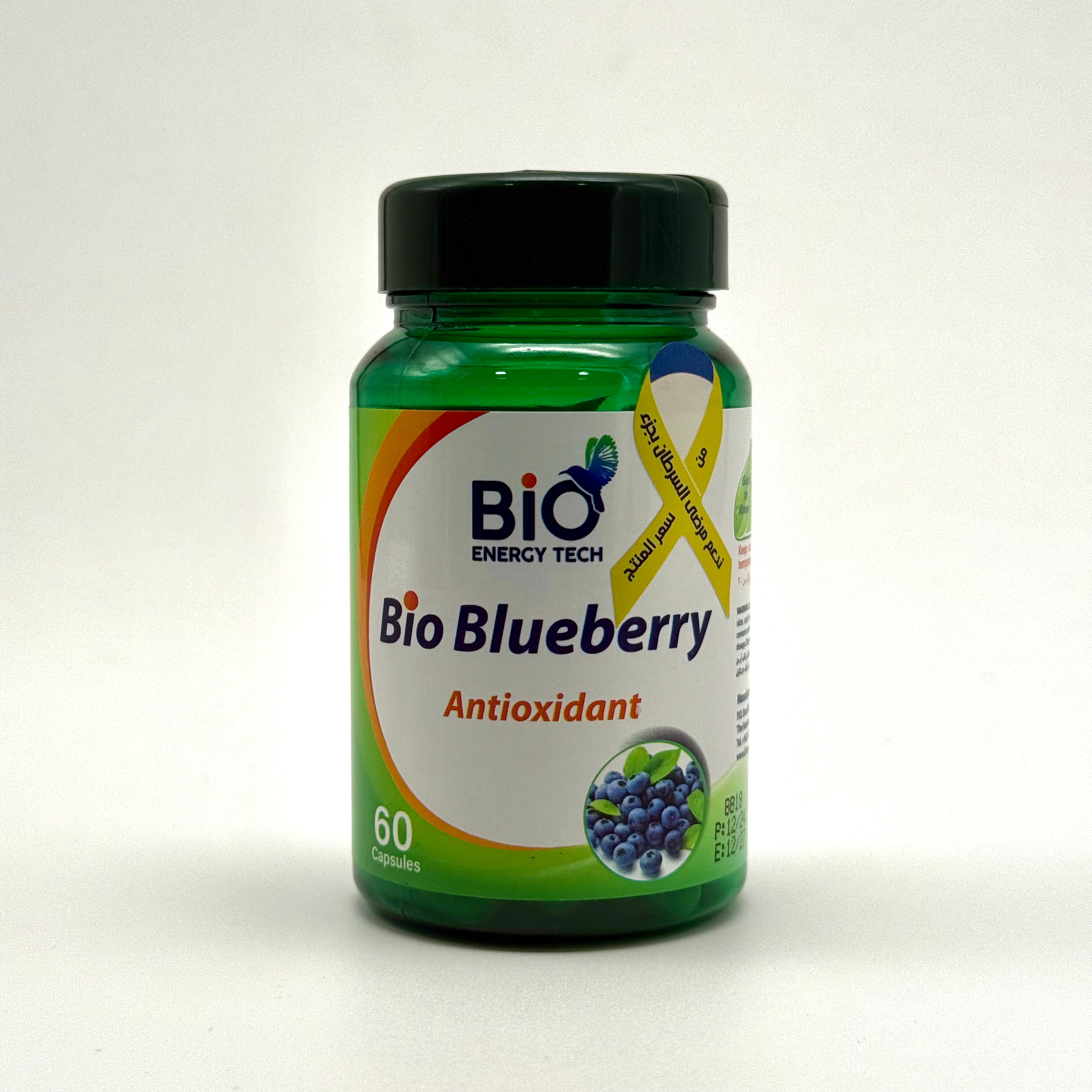 BioEnergyTech Bio Blueberry | Natural Antioxidant Support with Anthocyanins – 500 mg – 60 Capsules بايو إنيرجي تك بايو بلوبيري | دعم مضاد للأكسدة غني بالأنثوسيانين – 500 ملغ – 60 كبسولة